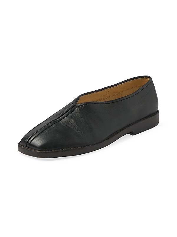 Shop Lemaire Flat Piped Leather Slippers | Saks Fifth Avenue Shop Lemaire Flat Piped Leather Slippers | Saks Fifth Avenue