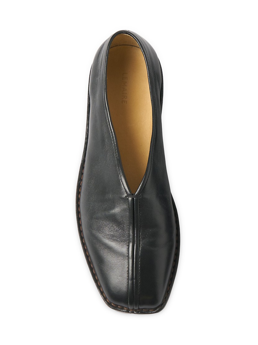 Shop Lemaire Flat Piped Leather Slippers | Saks Fifth Avenue Shop Lemaire Flat Piped Leather Slippers | Saks Fifth Avenue