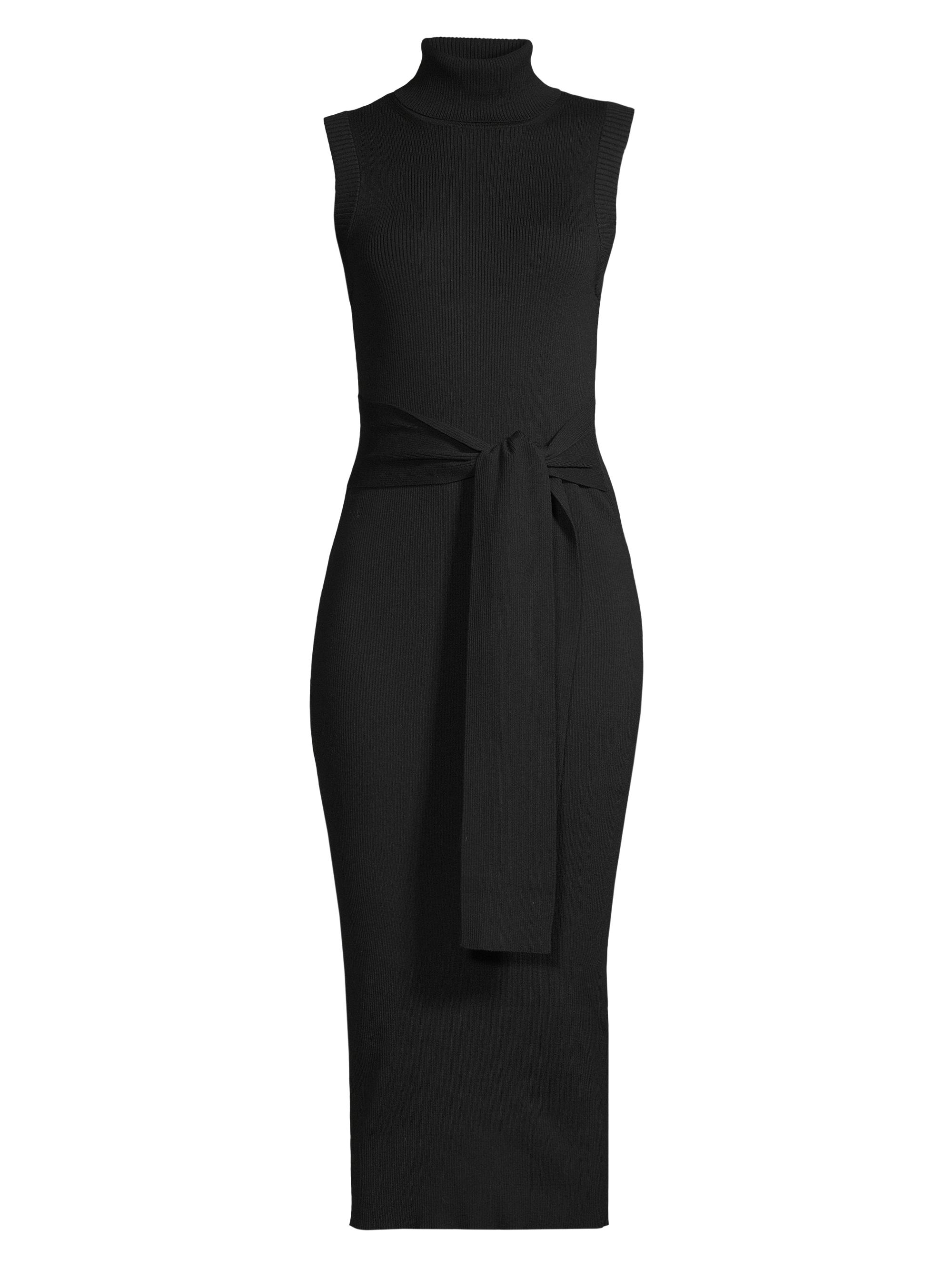 Toccin Women's Rowan Tie-Waist Knit Midi Dress - Jet