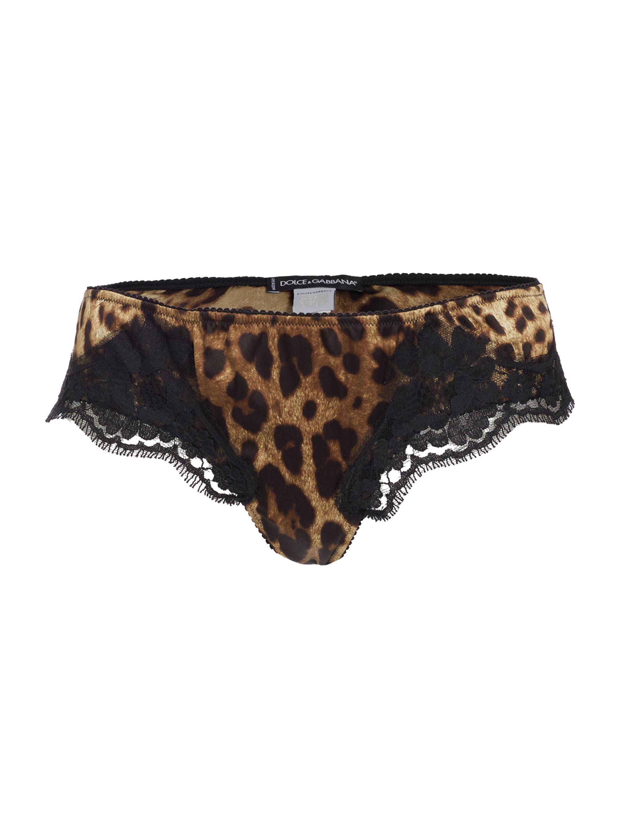 Dolce & Gabbana Women's Lace & Silk-Blend Briefs - Leopard