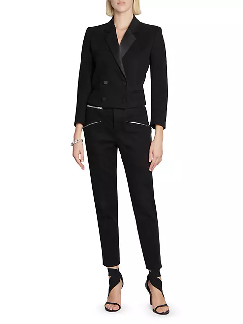 Shop Isabel Marant Izis Zipper High-Rise Slim Pants | Saks Fifth Avenue