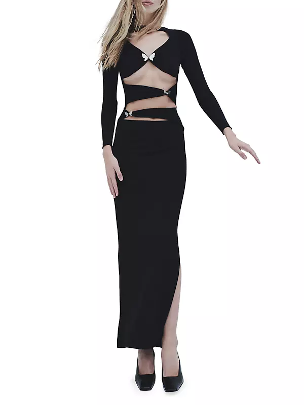 Gucci by Tom Ford Cut-Out Crop Top & Bodycon Skirt Set