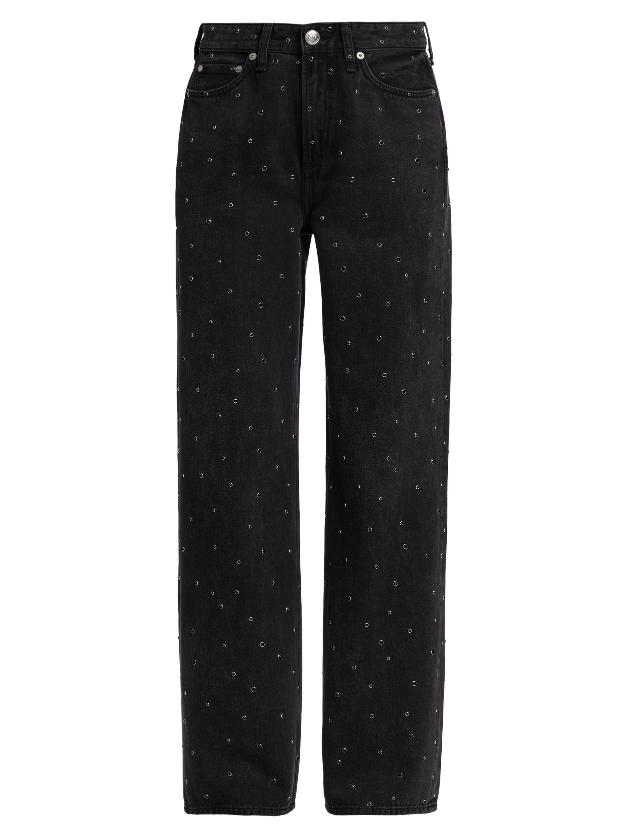 rag & bone Logan Eyelet Mid-Rise Wide-Leg Jeans | Saks Fifth Avenue