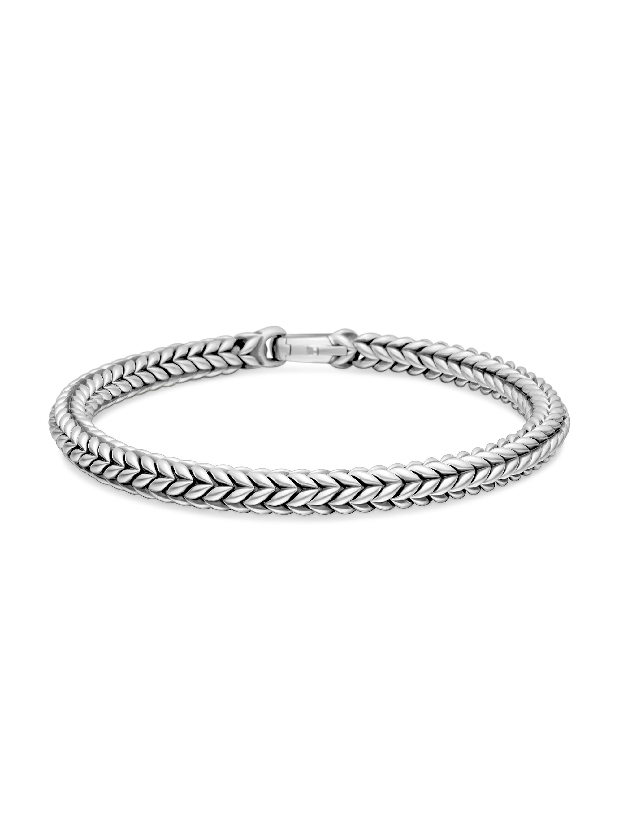 David Yurman Men's Chevron Bead Bracelet in Sterling Silver, 6mm - Silver