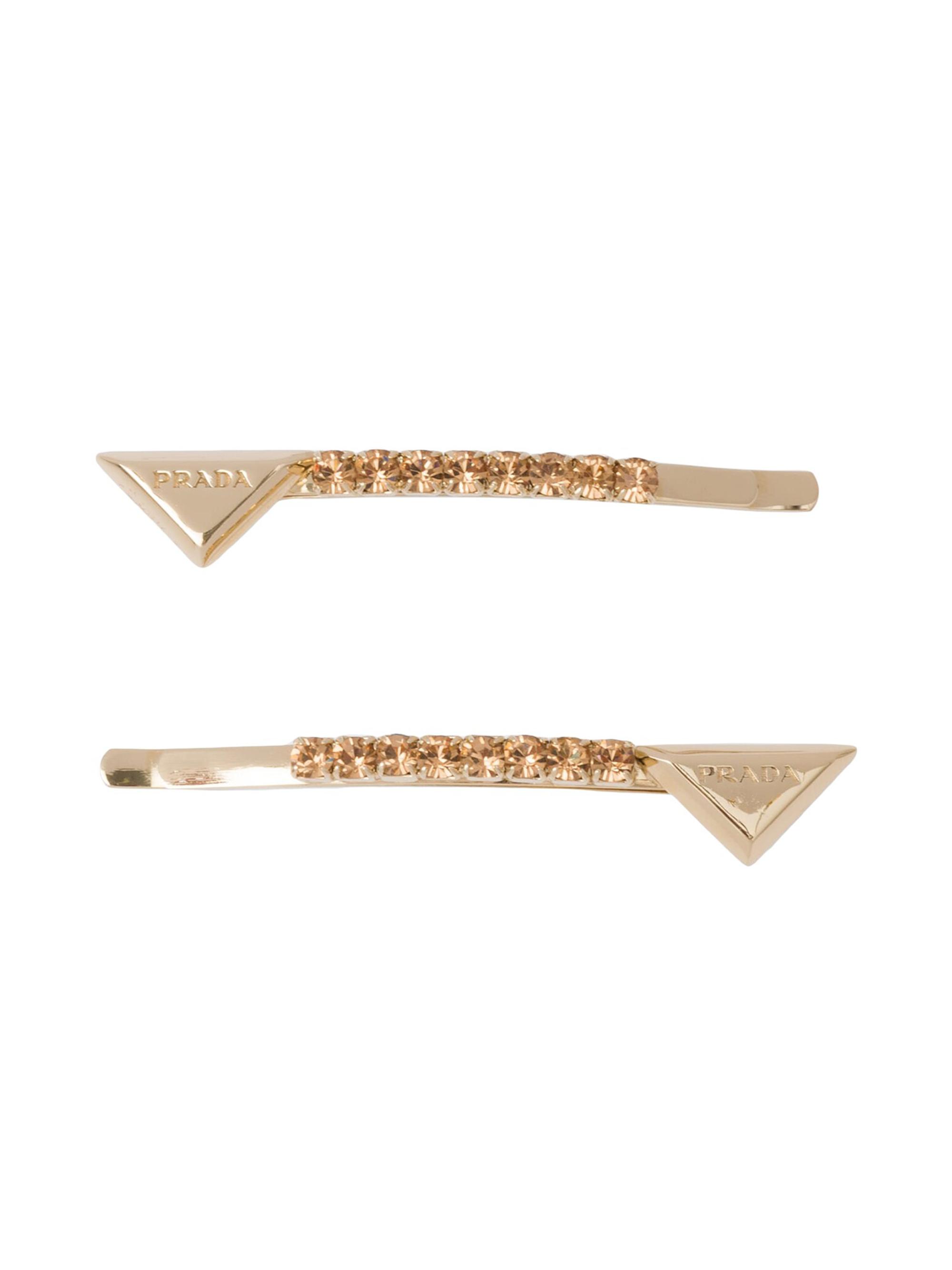 Prada Women's Embellished Brass Hair Clip - Gold