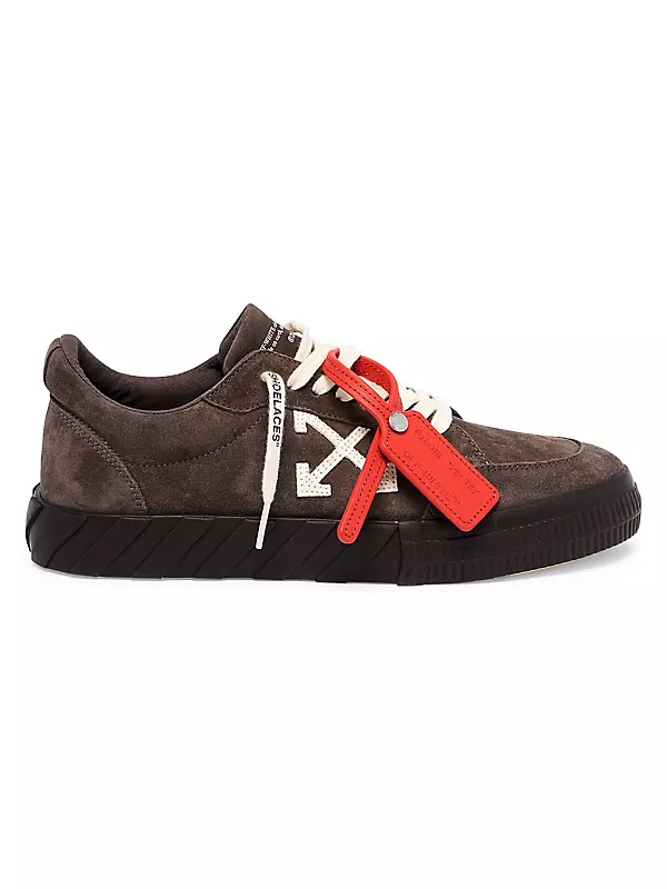 Off-White Men's Low Vulcanized Suede Sneakers - Brown - Size 6
