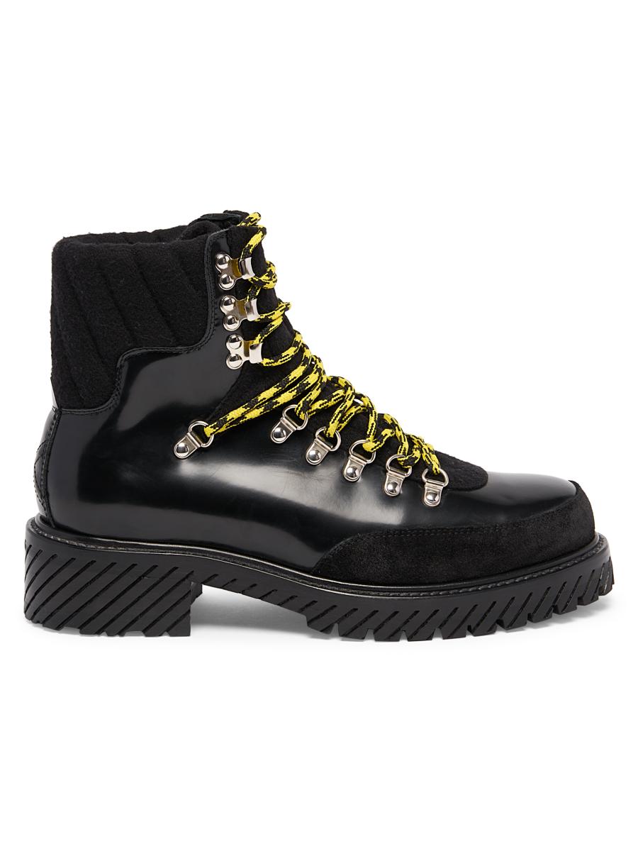 Off-White Gstaad Leather Hiking Lug-Sole Boots Saks Fifth Avenue