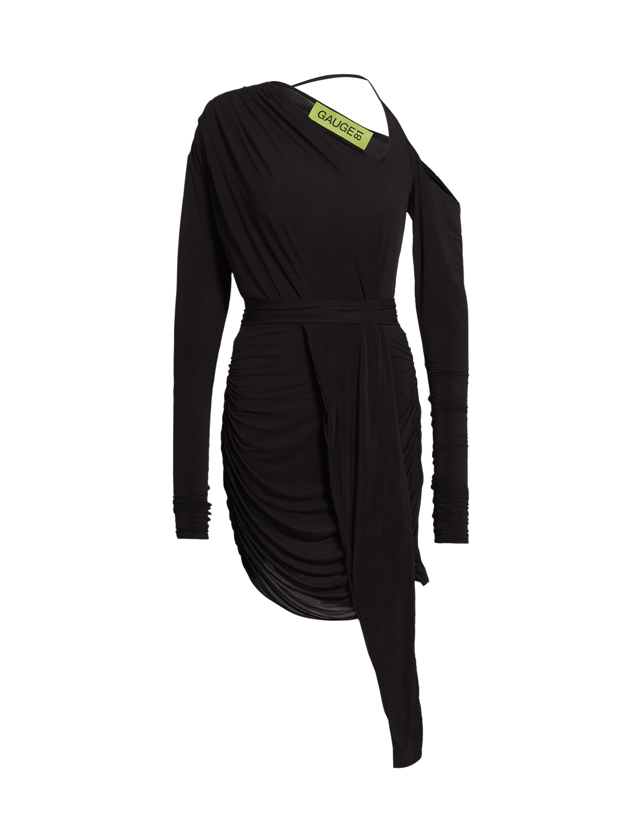 Gauge81 Women's Asimi Draped Asymmetric Minidress - Black