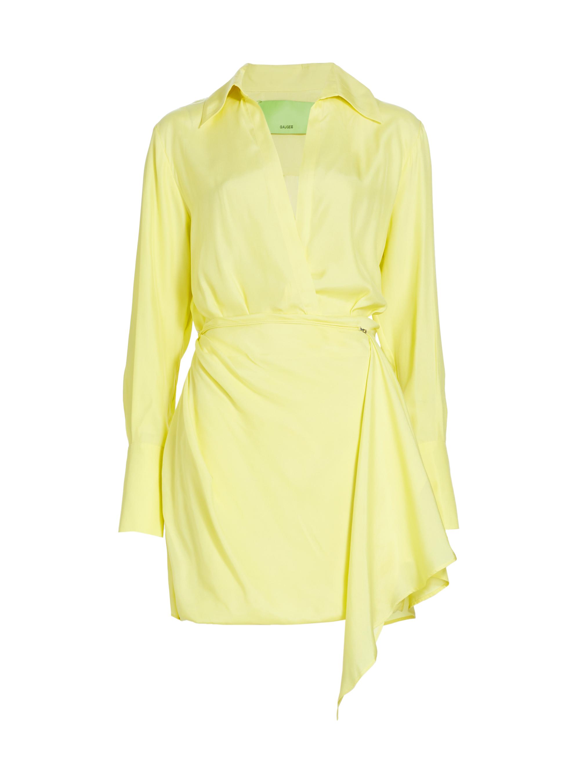 Gauge81 Women's Gravia Silk Surplice Minidress - Seashell