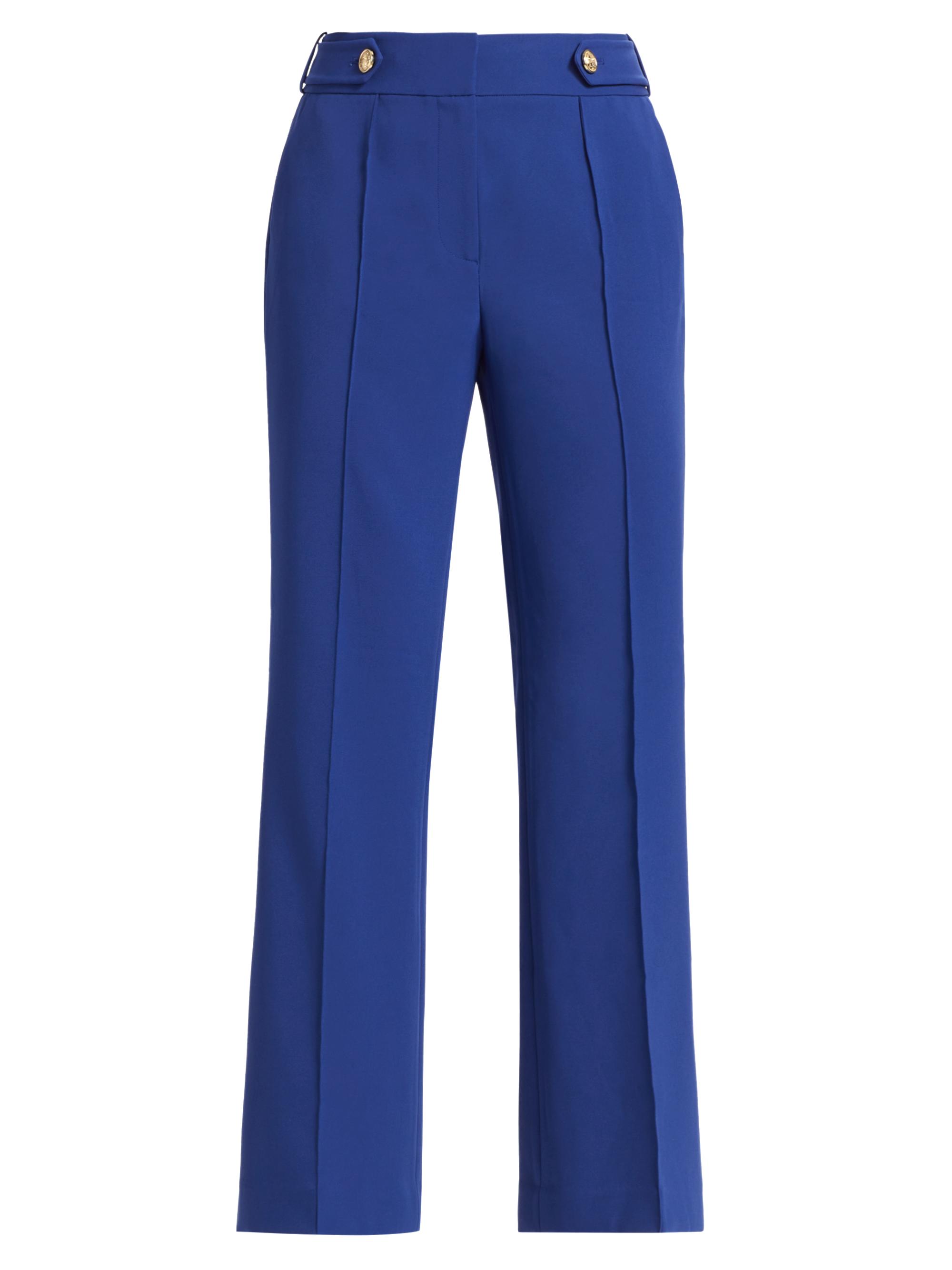 Elie Tahari Women's Pleated Boot-Cut Pants - Sapphire