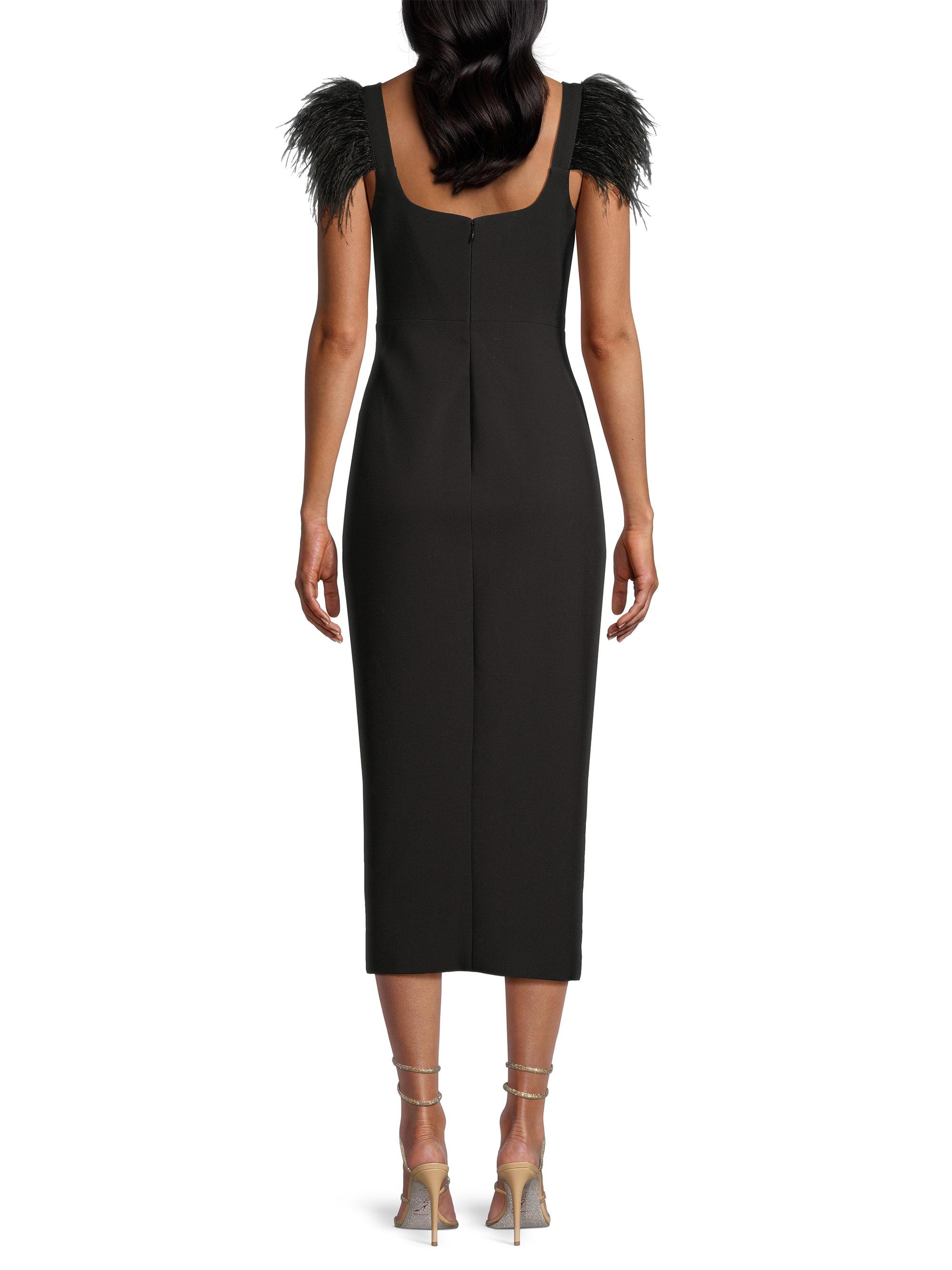 knee length dresses for ladies Flore Black Crystal Straps Backless Gown With Bow main image 1
