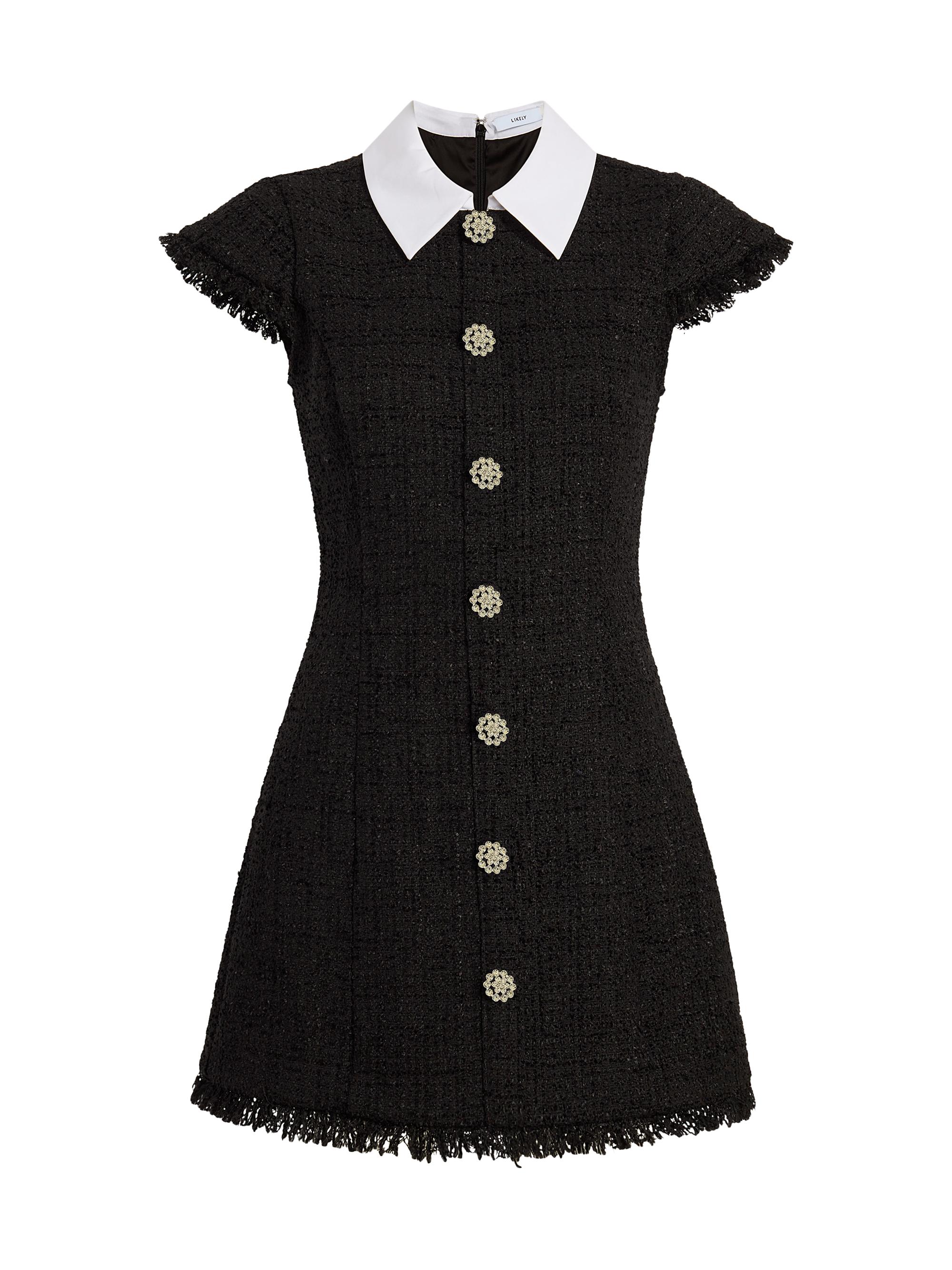Likely Riello Collared Tweed Minidress
