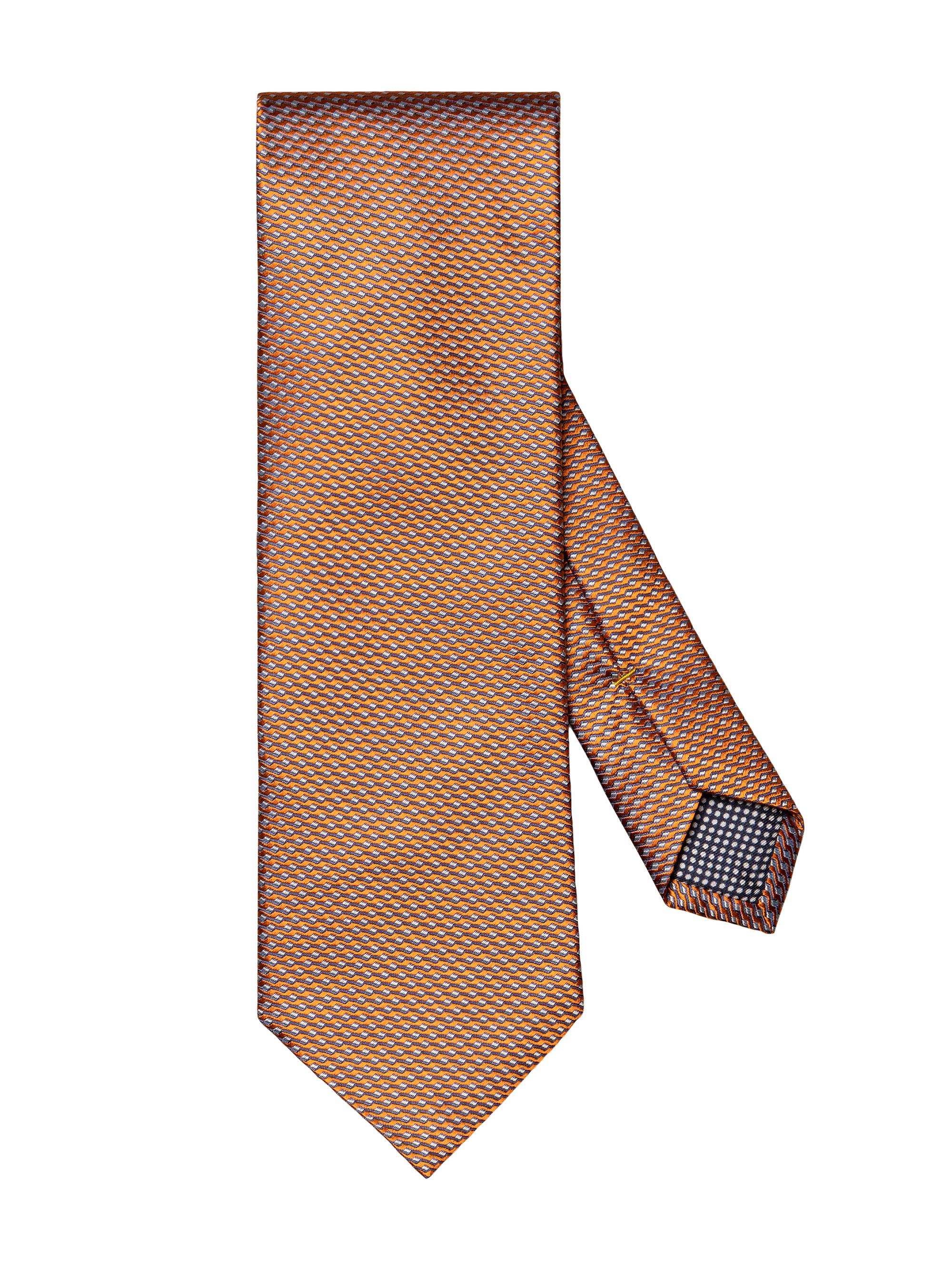 Eton Men's Geometric Silk Tie - Orange