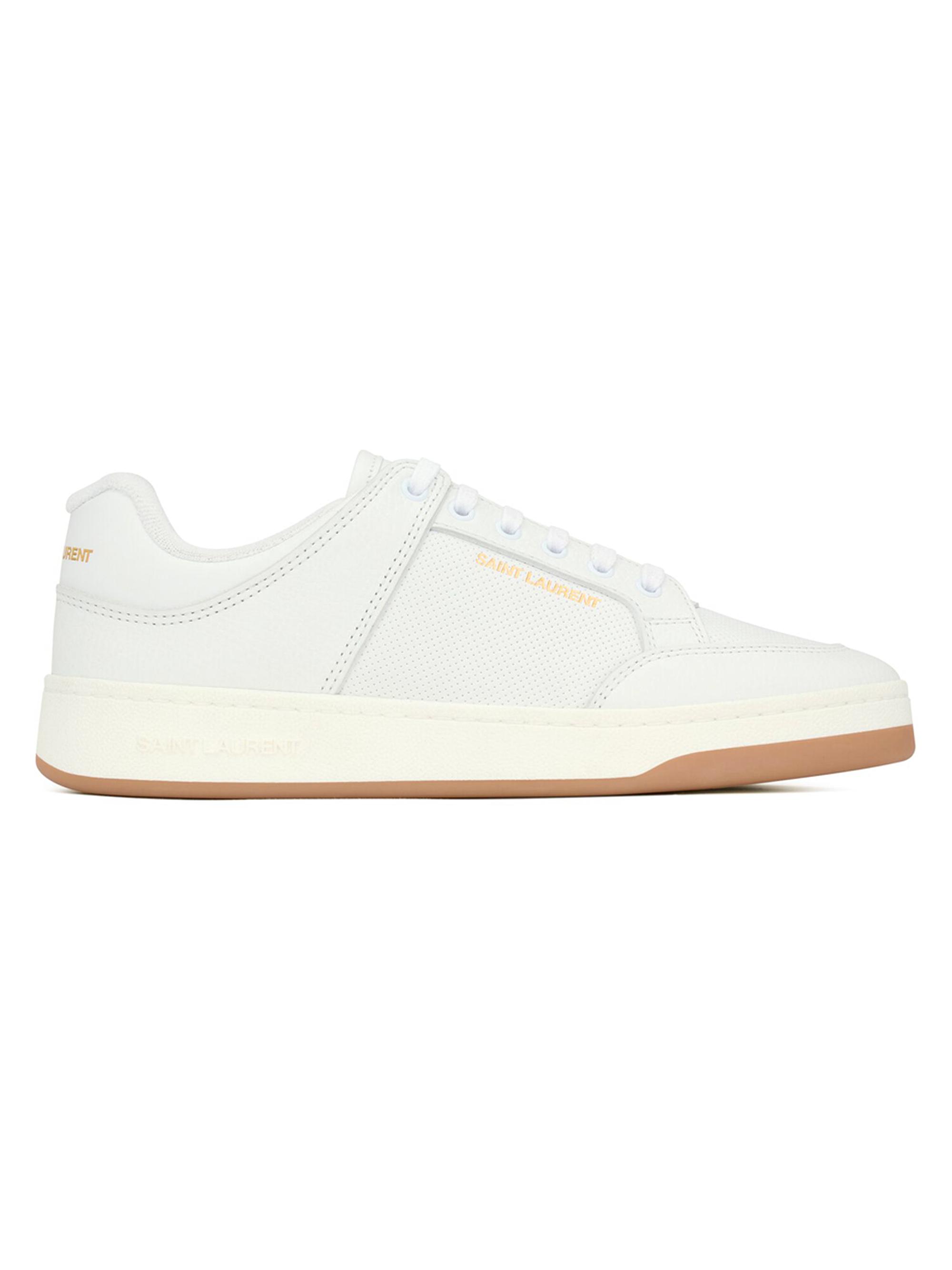 Saint Laurent Women's SL61 Sneakers In Grained Leather - White
