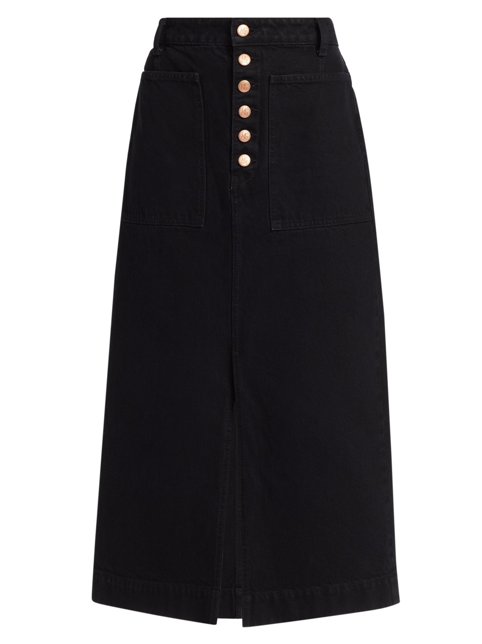 Ulla Johnson Women's Bea Denim Midi-Skirt - Noir Wash - Women's Clothing