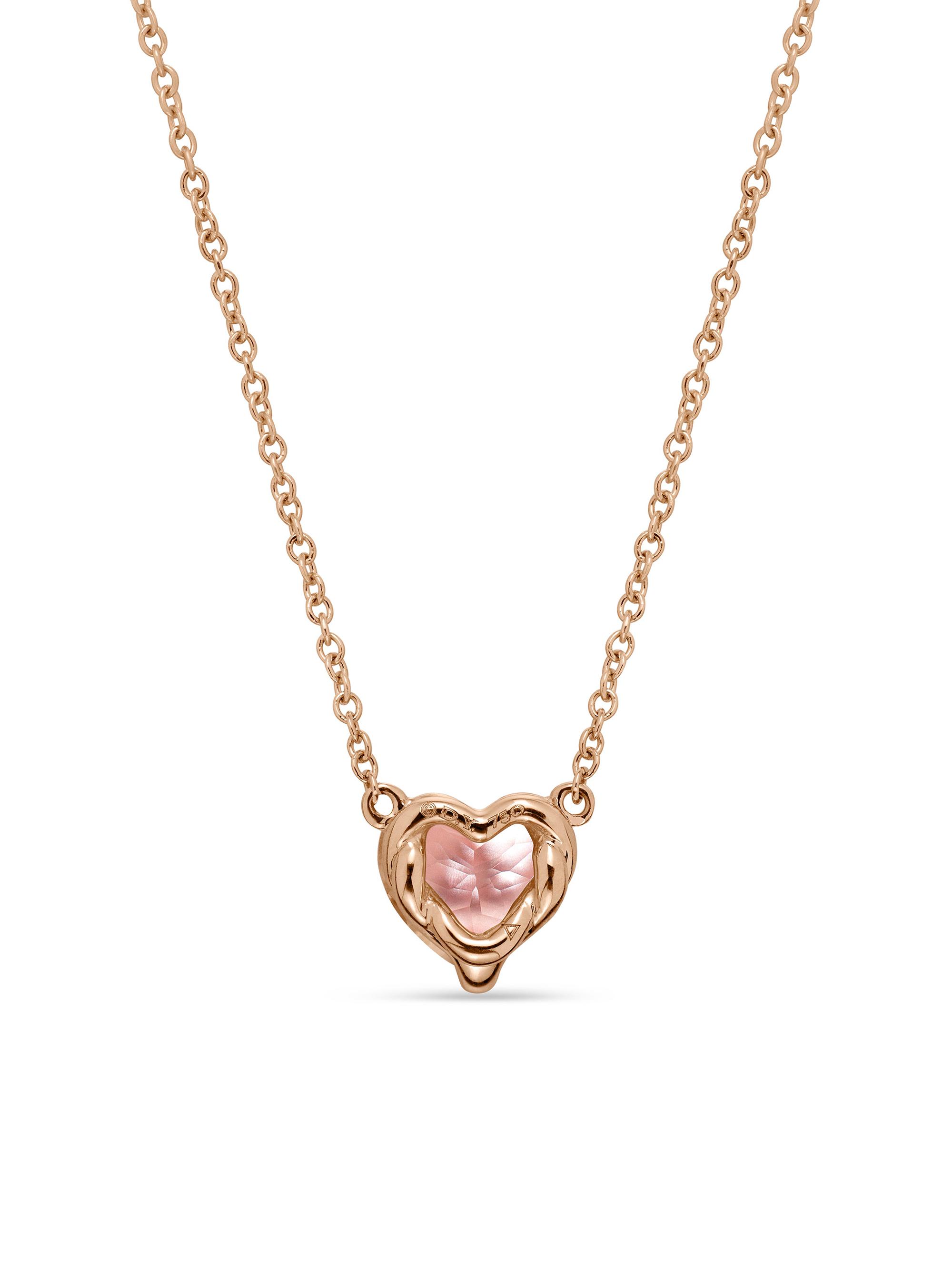 David Yurman Chatelaine Heart Pendant Necklace in 18K Rose Gold