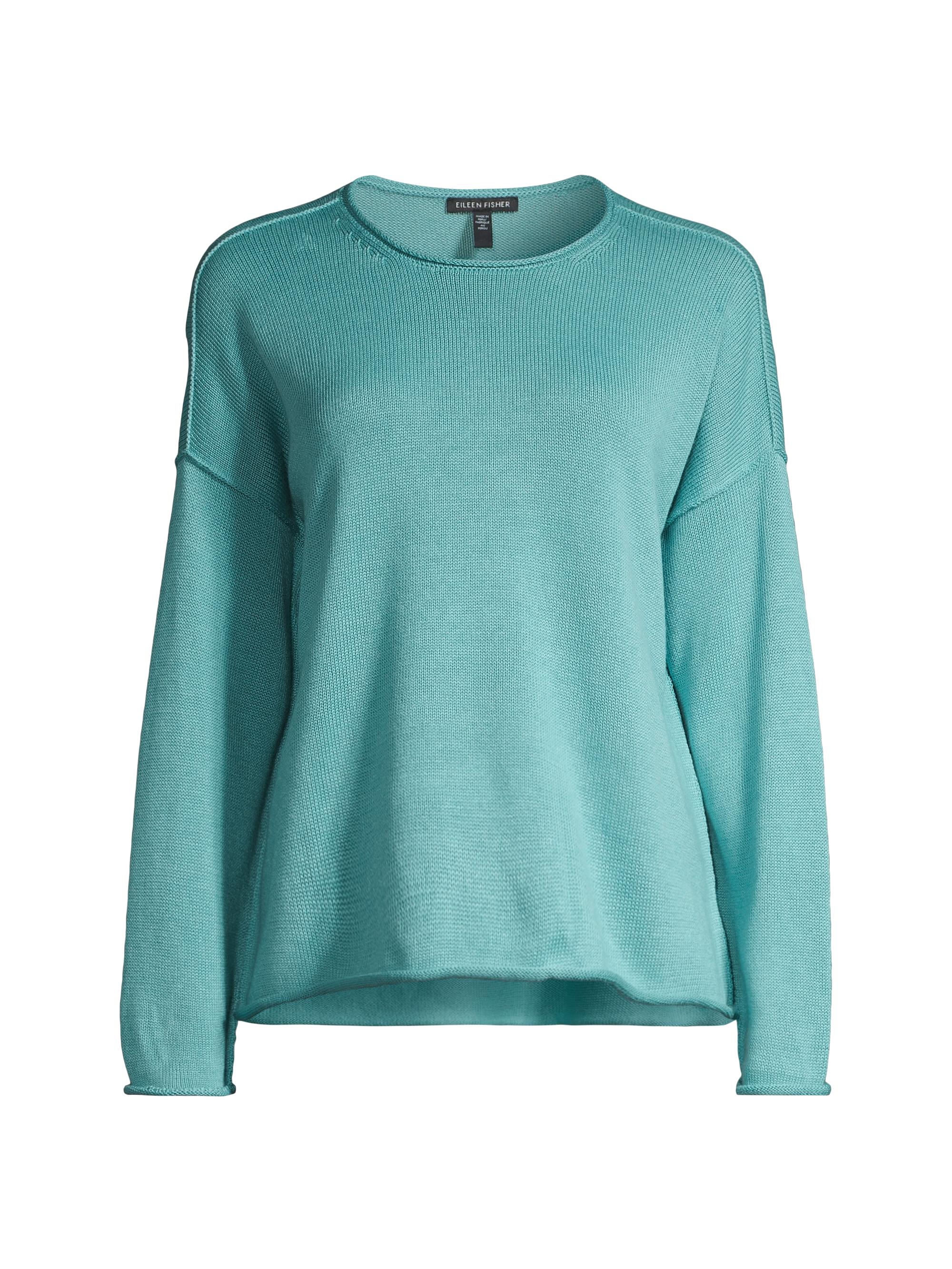 Eileen Fisher Women's Crewneck Cotton-Blend Pullover Sweater - Glacier