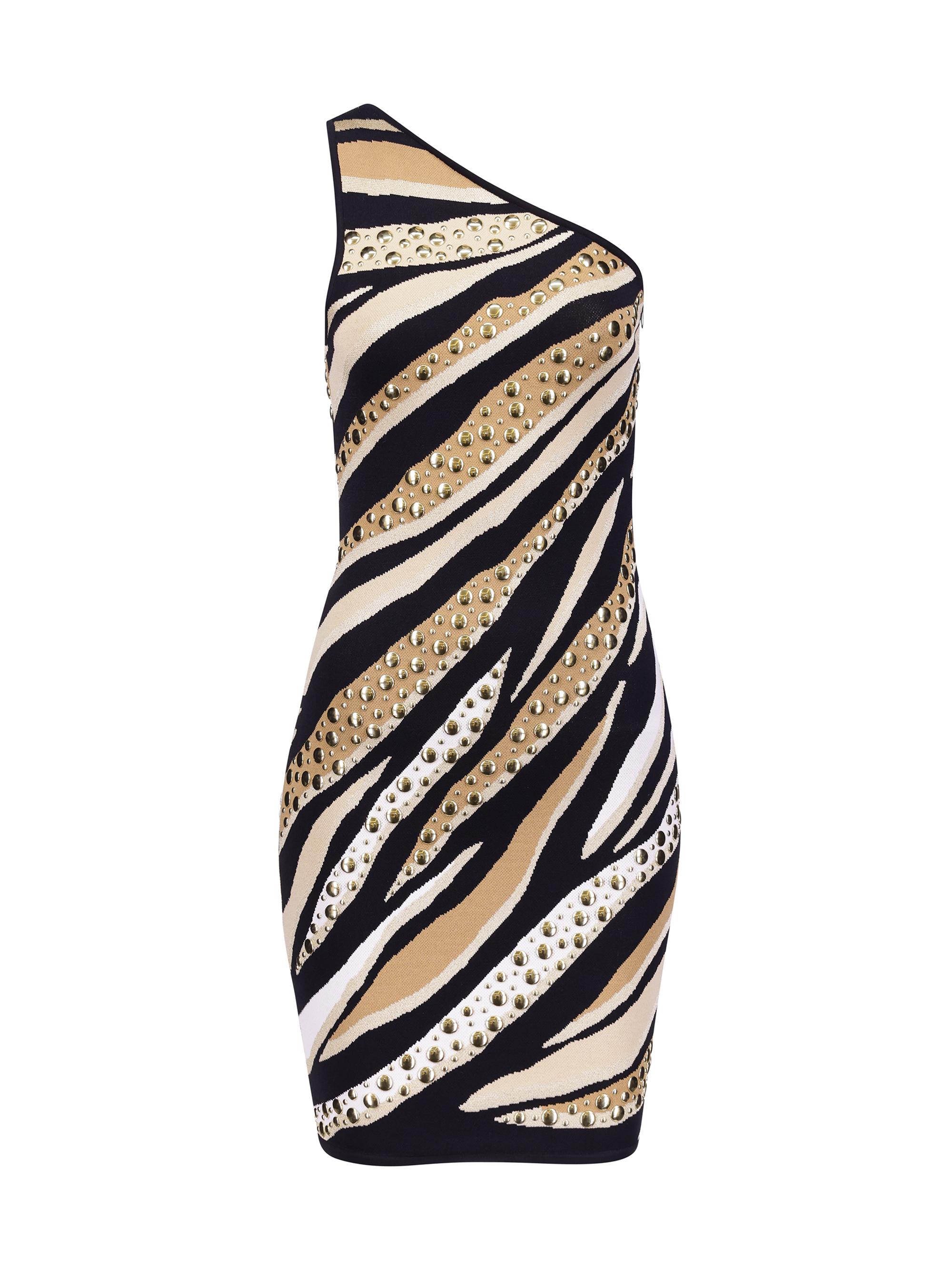 MICHAEL Michael Kors Women's Tiger One-Shoulder Body-Con Minidress - Khaki