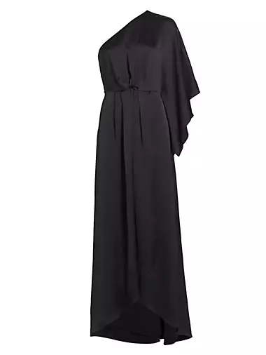Simone Knot-Front Satin Gown