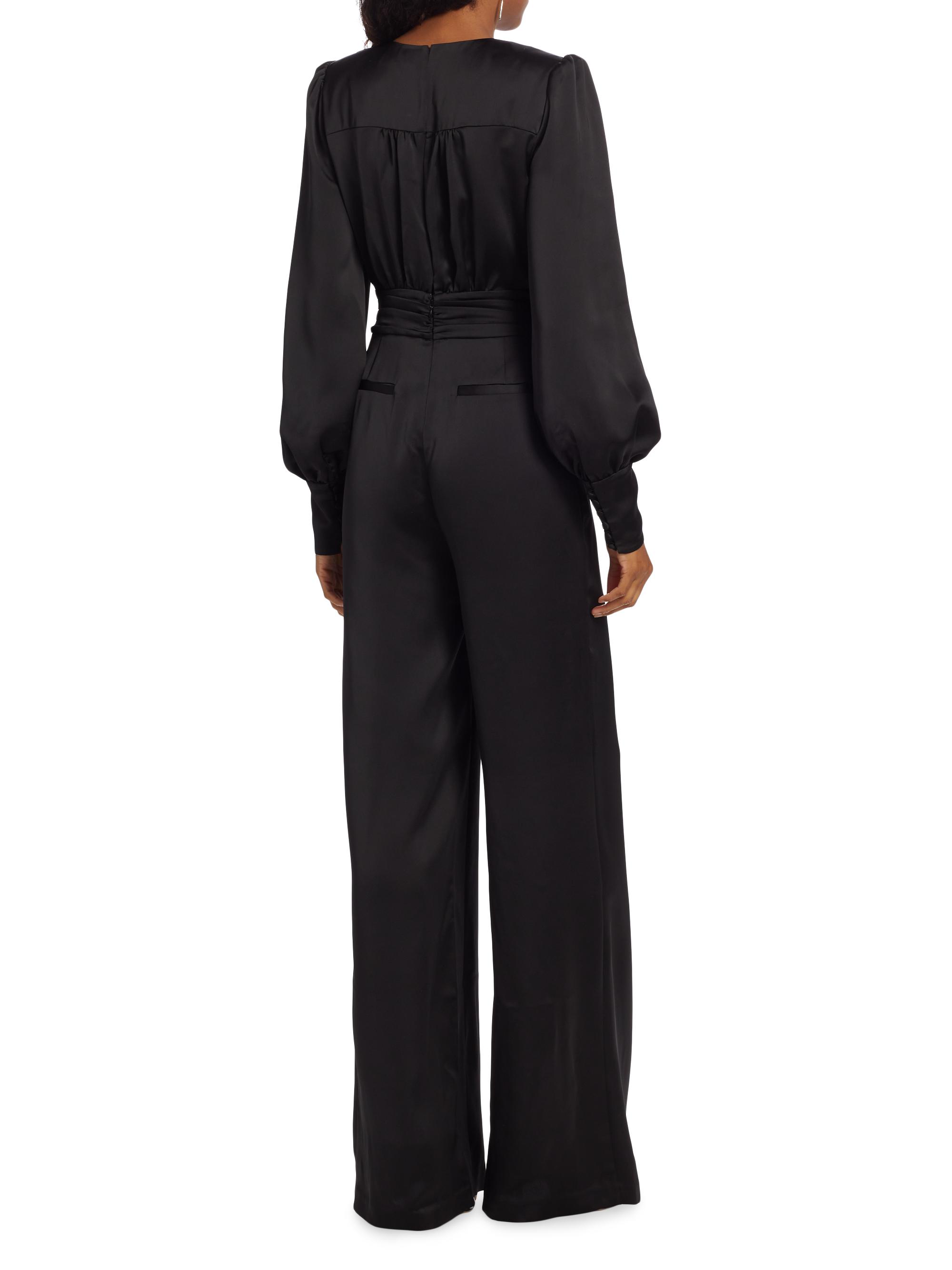 Ramy Brook Madelane Satin Plunge Jumpsuit | Saks Fifth Avenue