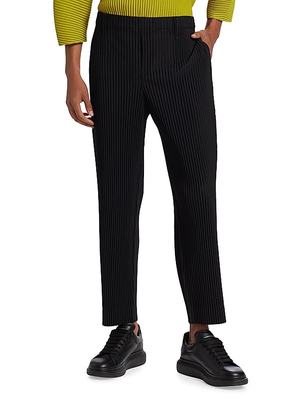 Shop Homme Plissé Issey Miyake Basics Pleated Knit Pants Shop Homme Plissé Issey Miyake Basics Pleated Knit Pants