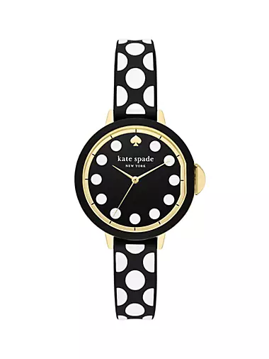 Park Row Goldtone Stainless Steel & Silicone Strap Watch