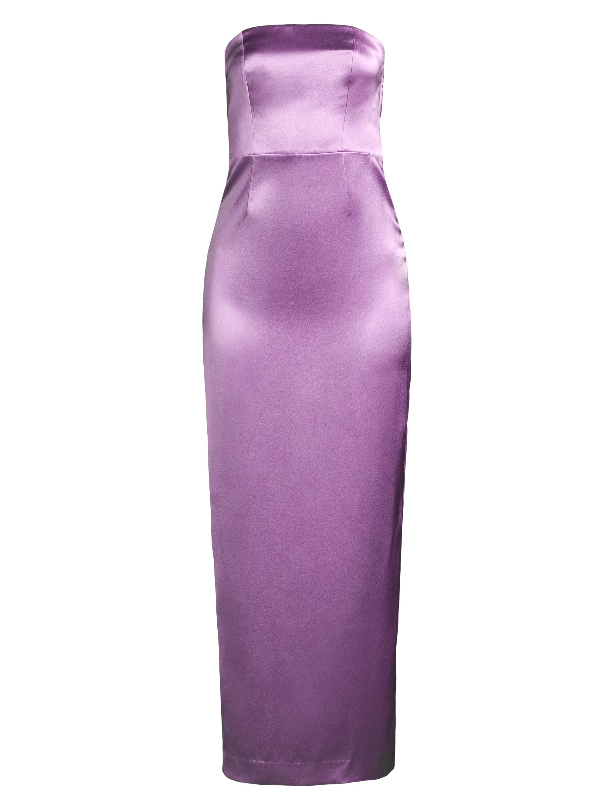 Milly Women's Riva Hammered Satin Dress - Purple