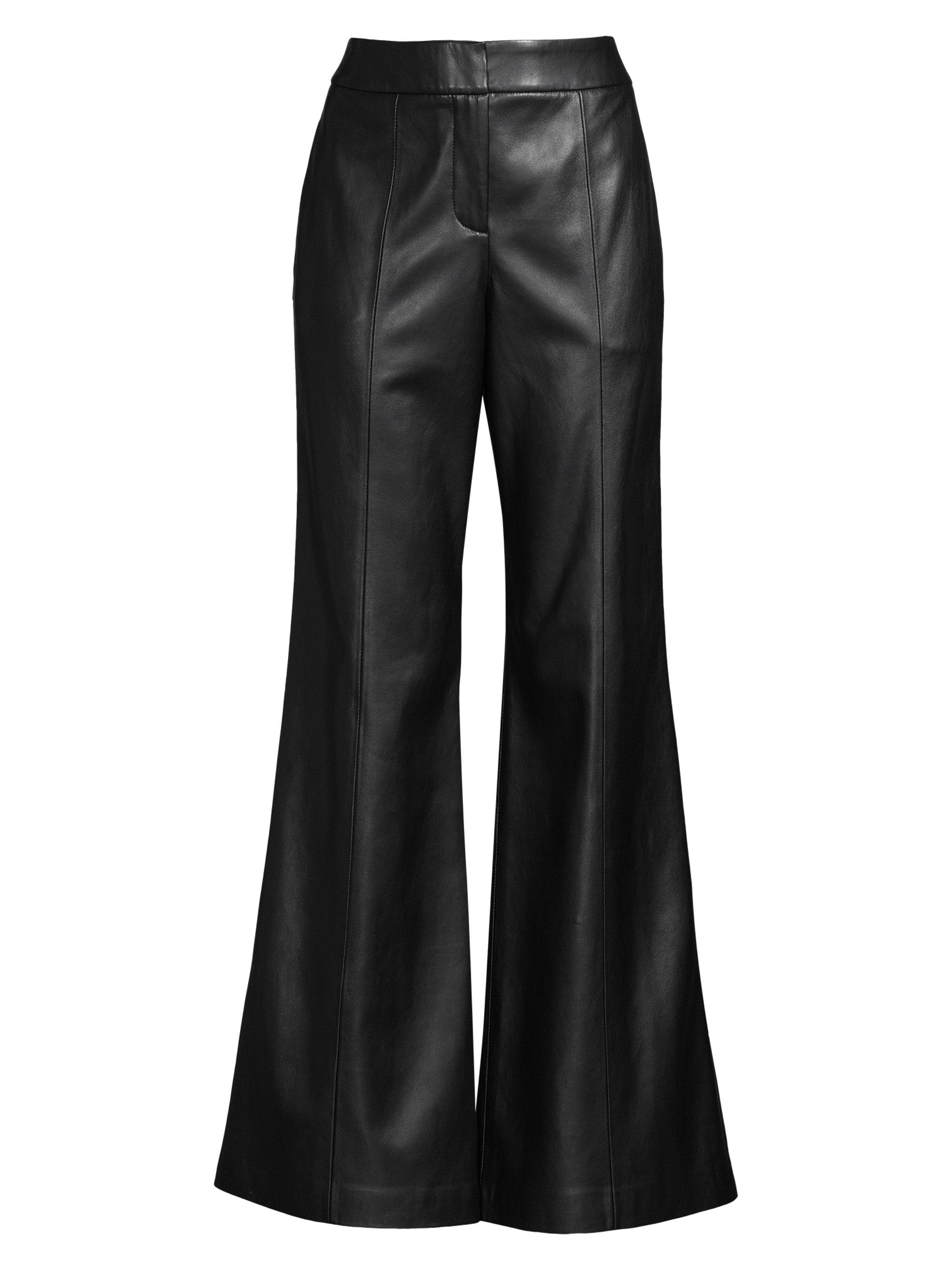 Milly Women's Nash Vegan Leather Flared Pants - Black