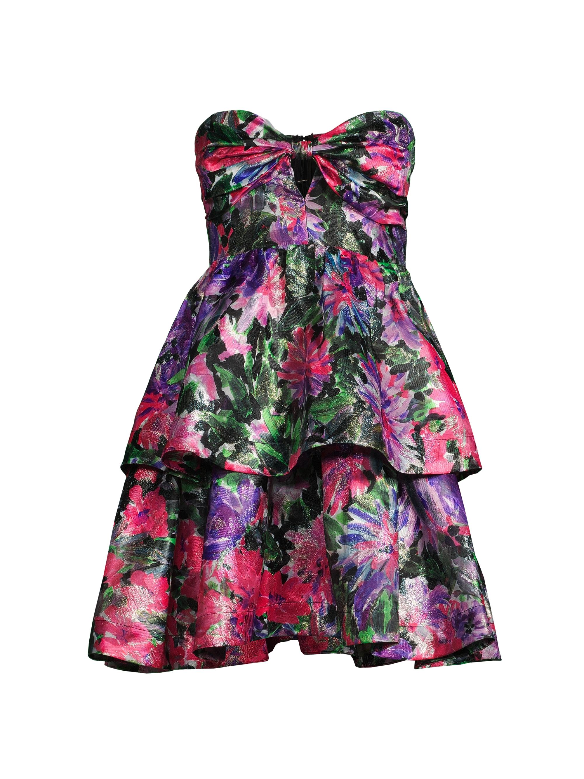 Milly Women's Louisa Garden Floral Minidress - Purple Multi
