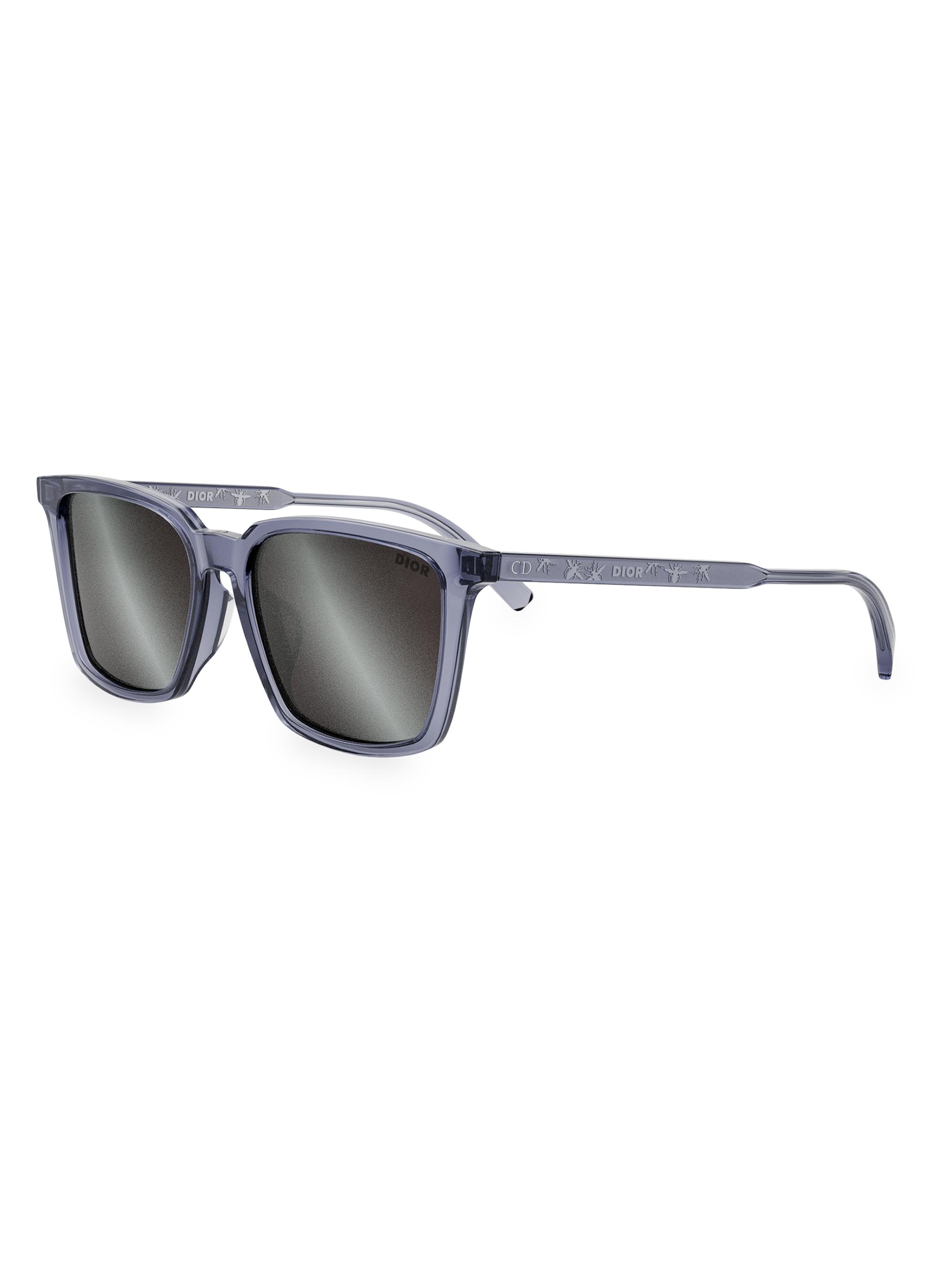 DIOR Men's InDior S4F 56MM Square Sunglasses - Light Blue Smoke