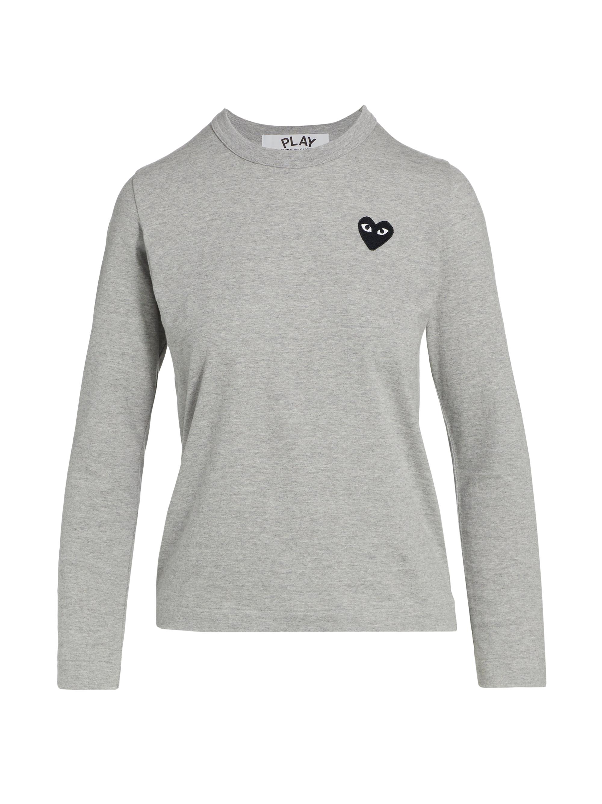 Comme des Garçons PLAY Women's Heart Long-Sleeve T-Shirt - Grey