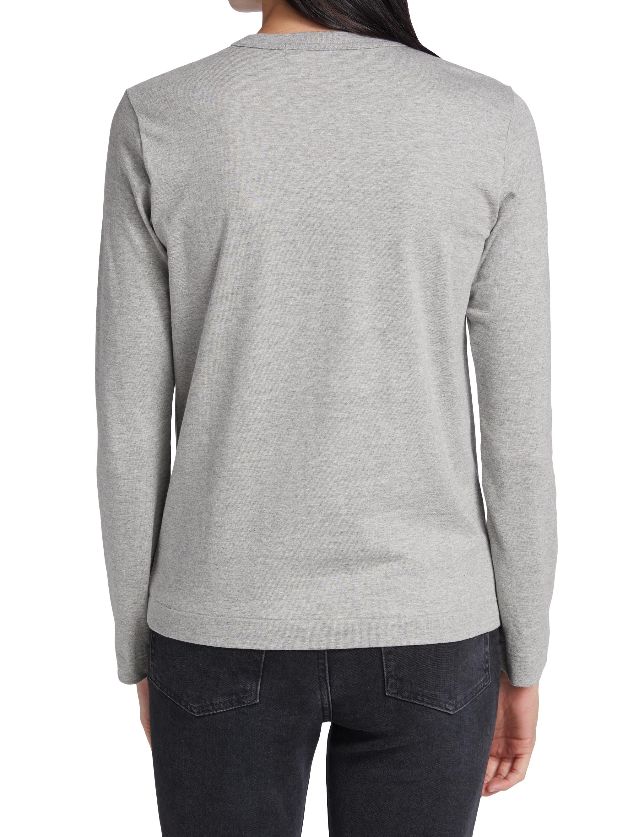 Comme des Garçons PLAY Women's Heart Long-Sleeve T-Shirt - Grey | Thumbnail 5