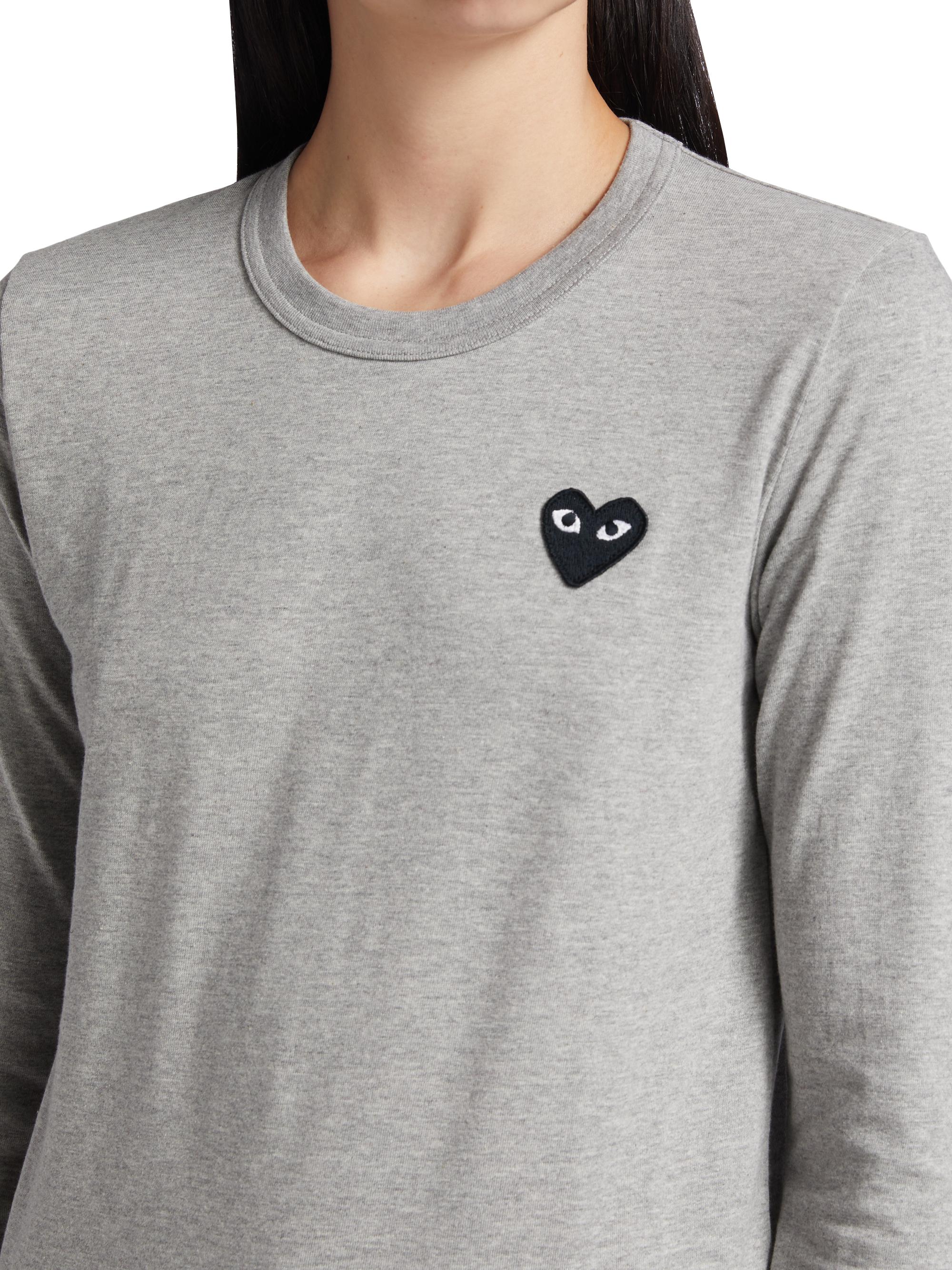 Comme des Garçons PLAY Women's Heart Long-Sleeve T-Shirt - Grey | Thumbnail 6
