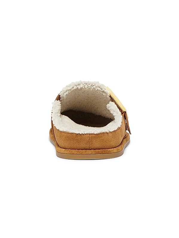 Shop Fendi Fendi Feel 20MM Suede & Shearling Clogs | Saks Shop Fendi Fendi Feel 20MM Suede & Shearling Clogs | Saks