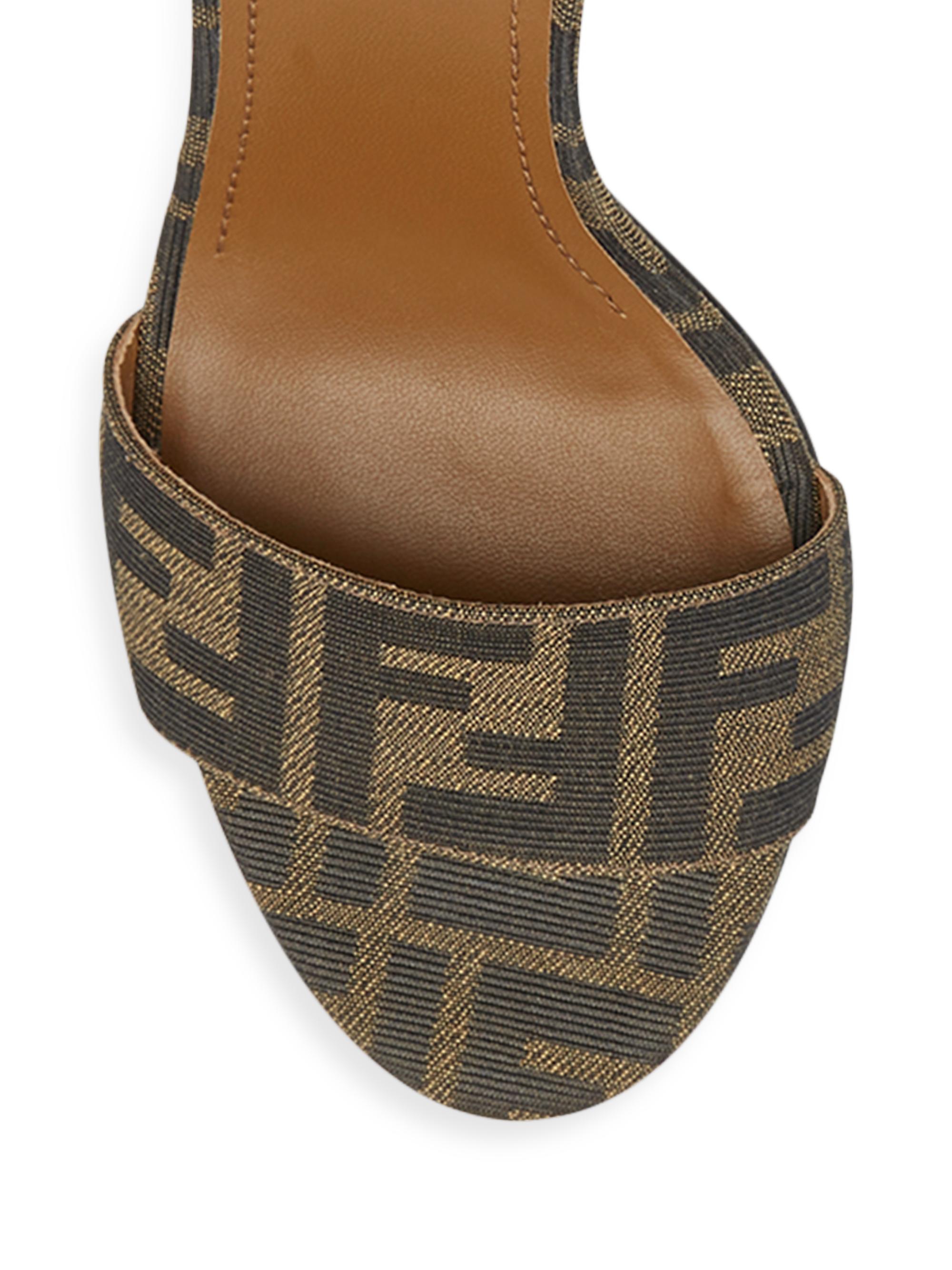 Fendi FF 95MM Traced Heel Sandals | Saks Fifth Avenue