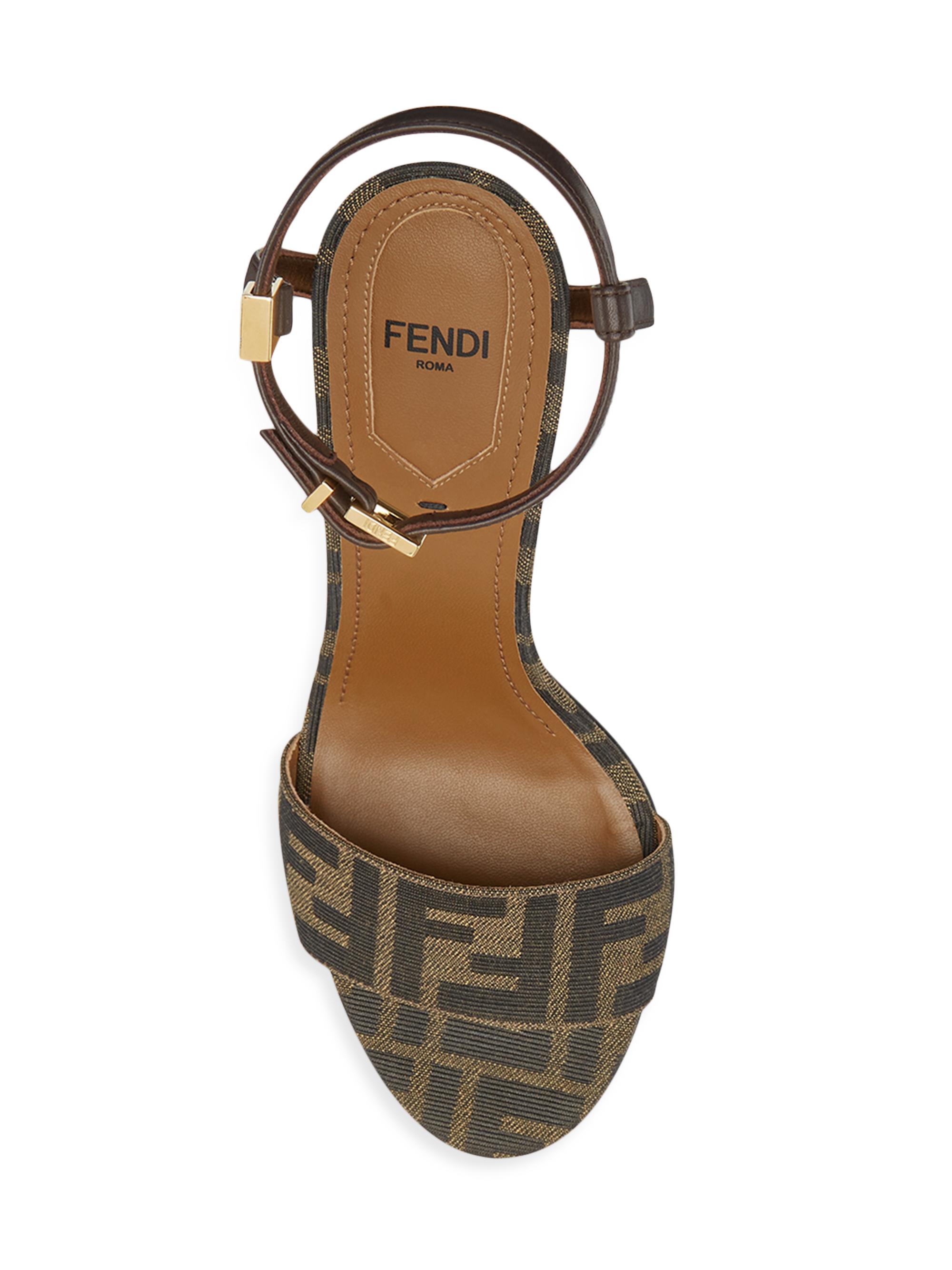 Fendi FF 95MM Traced Heel Sandals | Saks Fifth Avenue