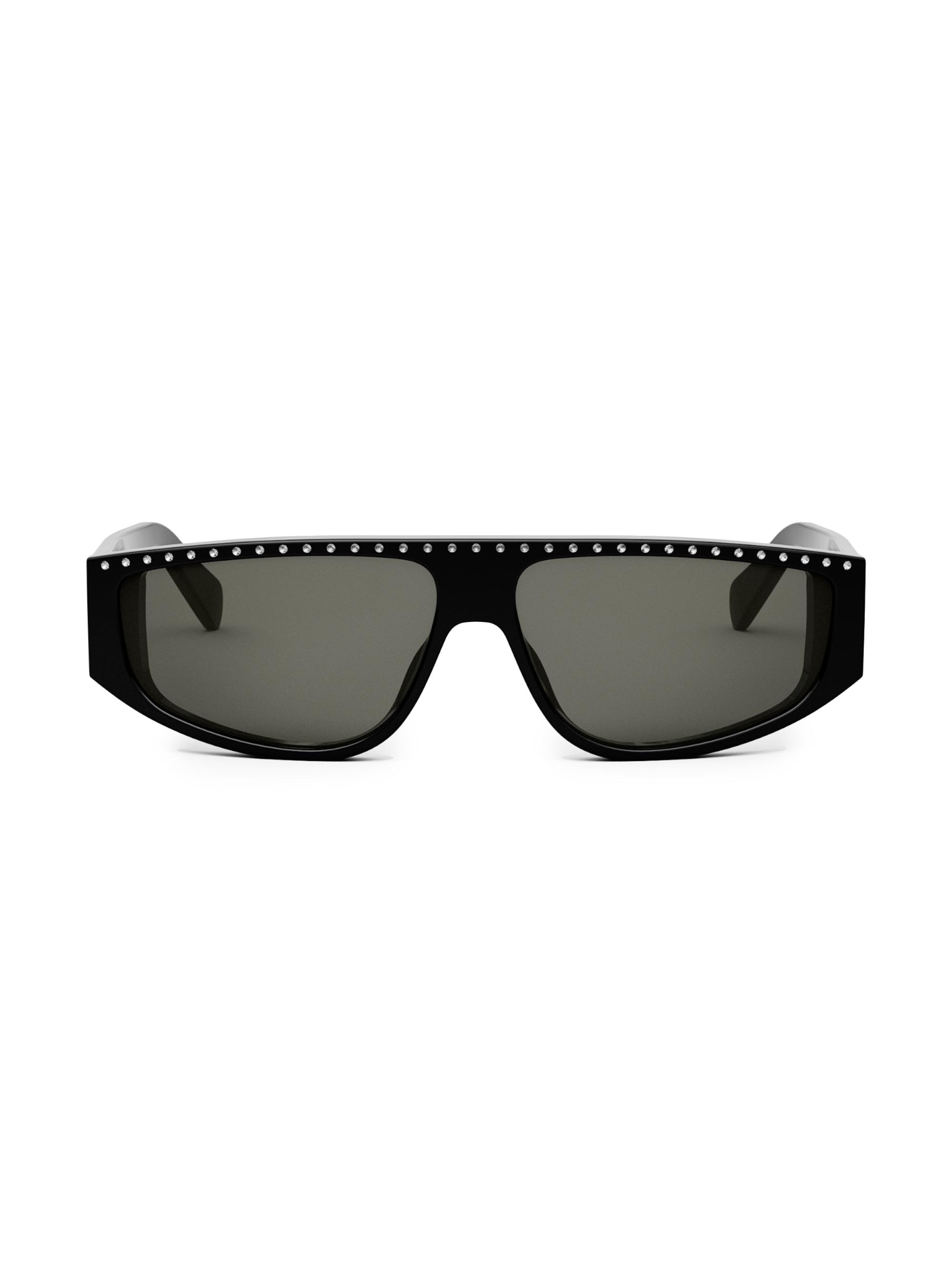CELINE Men's Animation Bold 62MM Geometric Sunglasses - Shiny Black Smoke