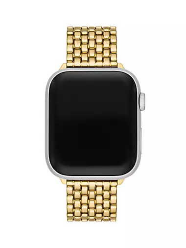 Double T Link Band for Apple Watch®, Gold-Tone Stainless Steel: Women's Designer  Watches Tory Track Smart Watches