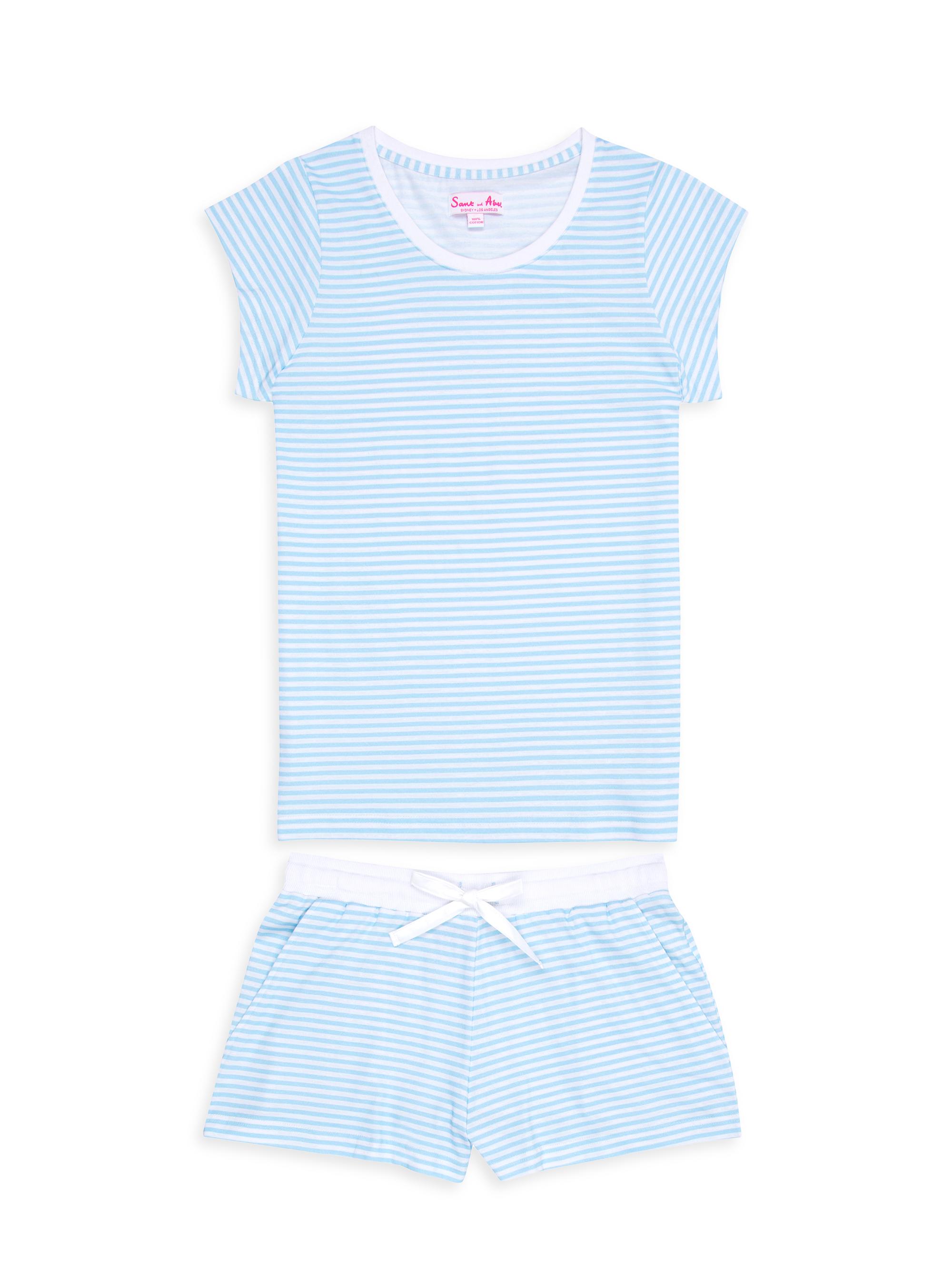 Sant and Abel Women's Jersey Short Sleeve Pajama Set - Blue