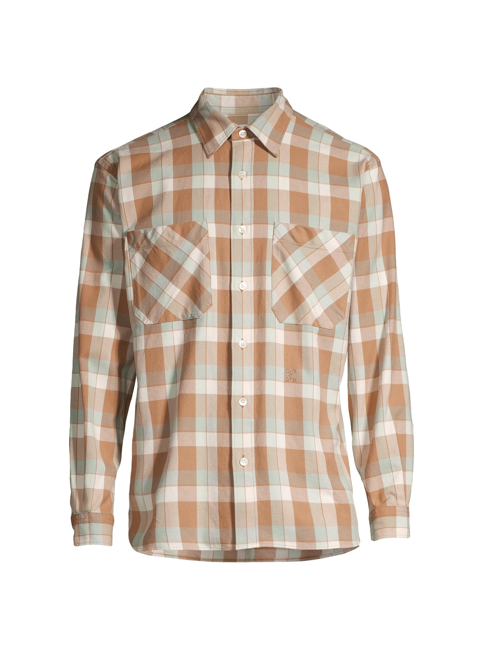 Closed Men's Checked Button-Front Shirt - Glazed Green