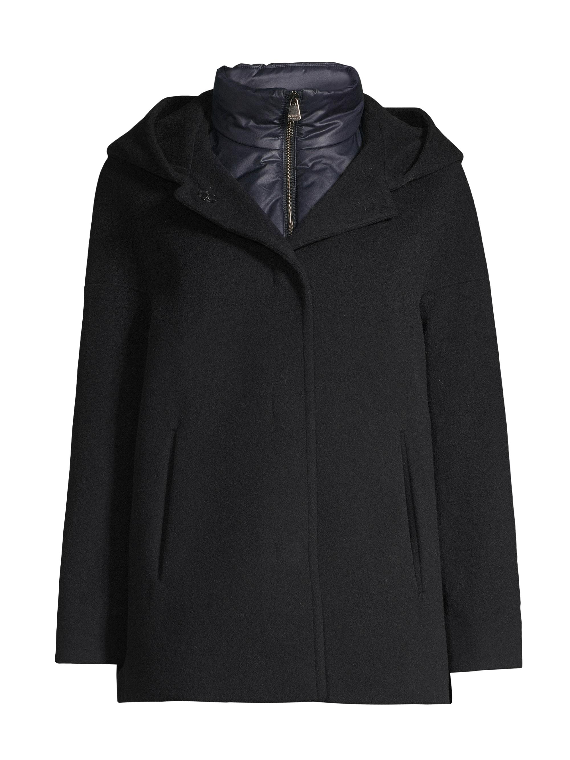 Cinzia Rocca Women's Padded Hooded Wool Jacket - Midnight