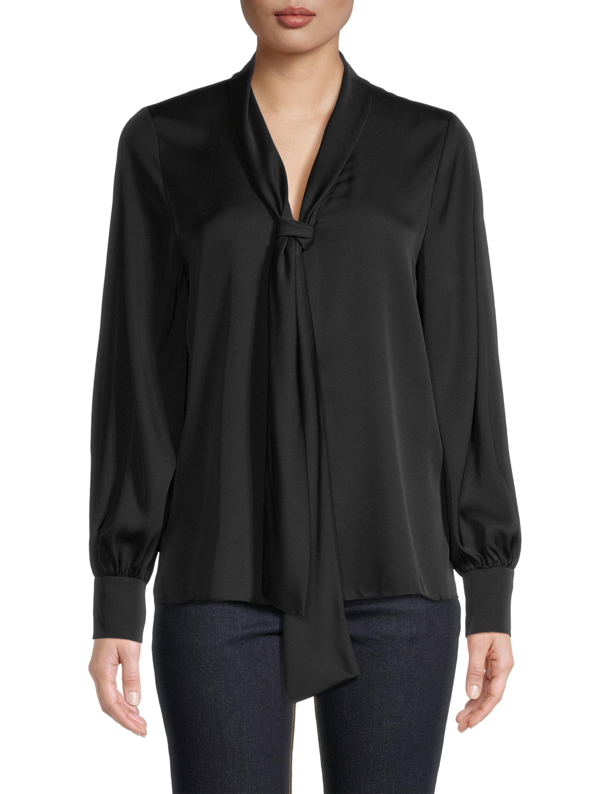 Ungaro Ella Silk-Blend Tie-Neck Blouse | Saks Fifth Avenue