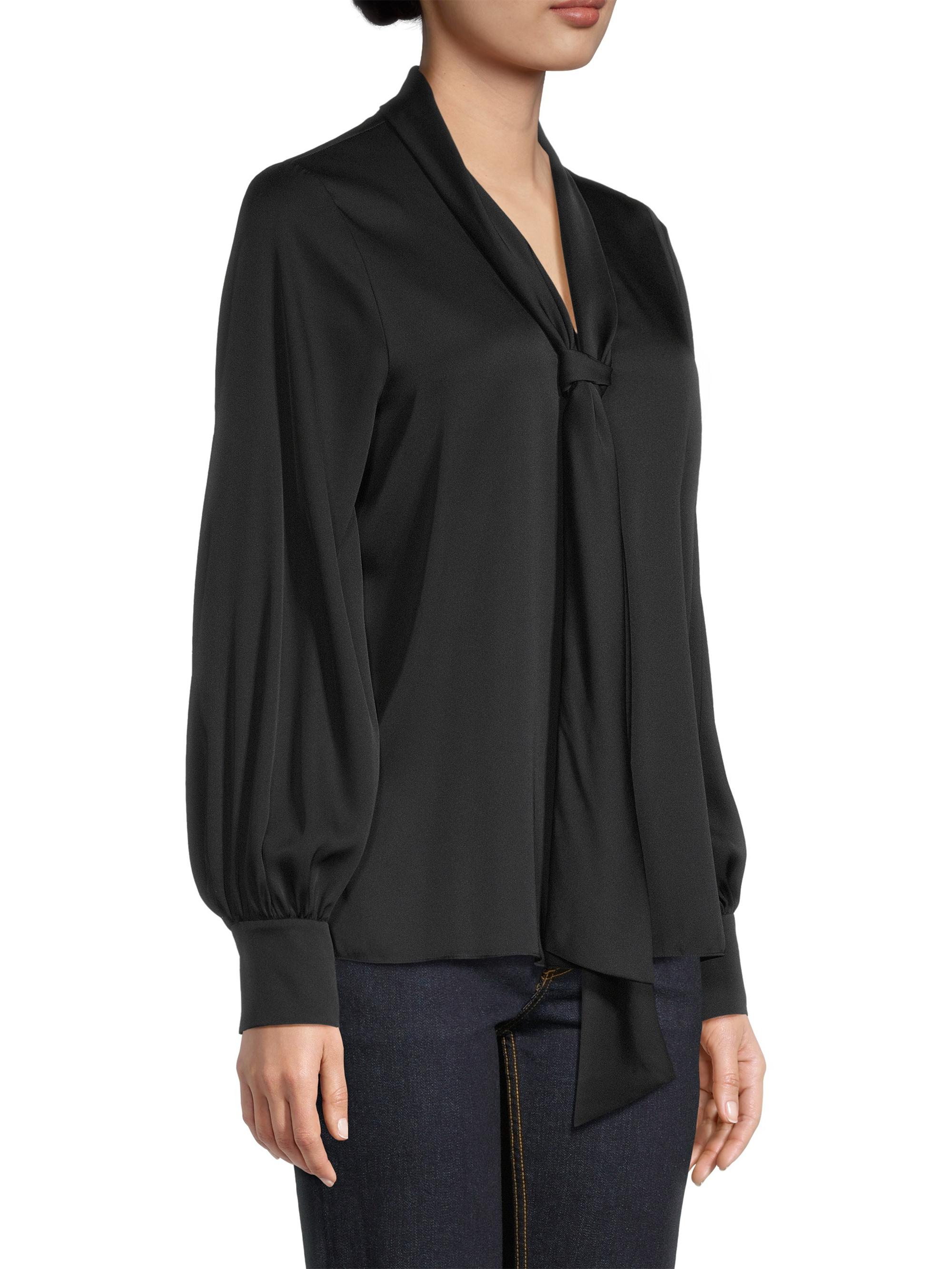 Ungaro Ella Silk-Blend Tie-Neck Blouse | Saks Fifth Avenue