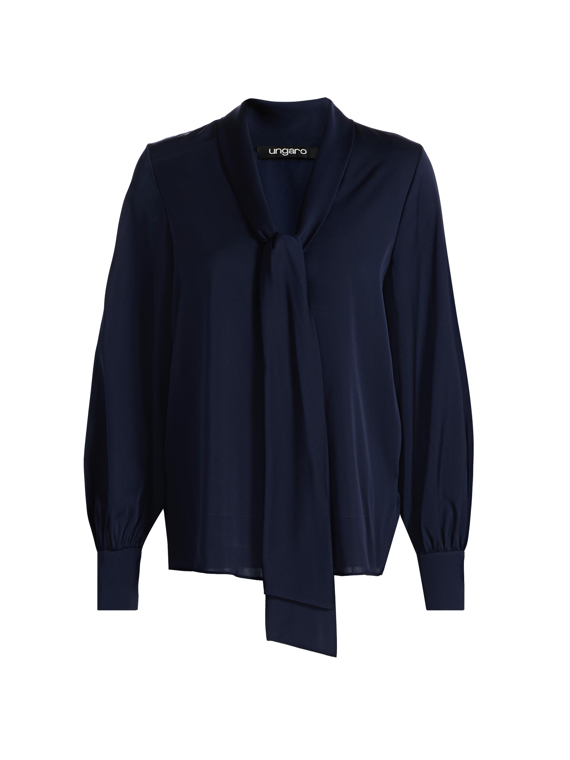 Ungaro Women's Ella Silk-Blend Tie-Neck Blouse - Midnight Blue