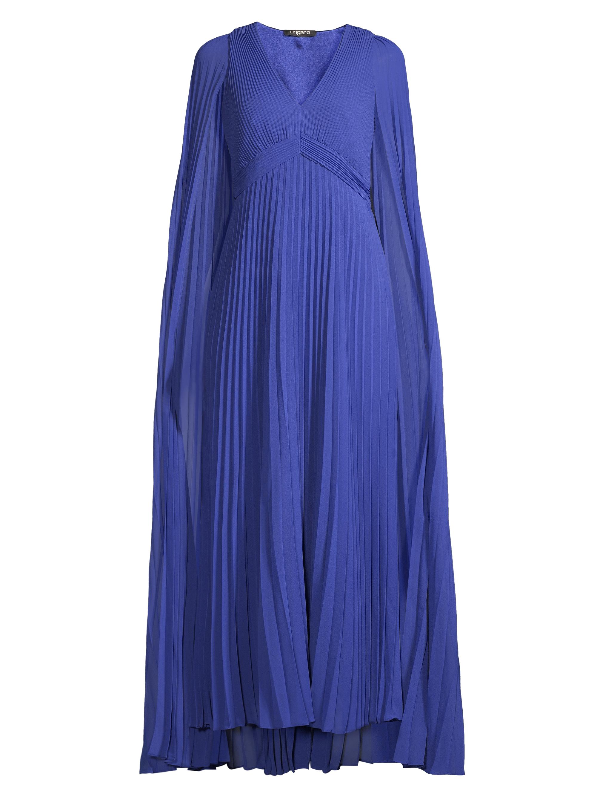 Ungaro Women's Joelle Plissé Cape Maxi Dress - Lapis Blue