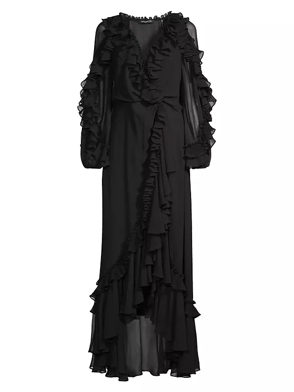 Shop Ungaro Leah Ruffle Long-Sleeve Maxi Dress | Saks Fifth Avenue | 