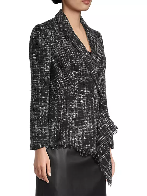 Shop Donna Karan New York Vintage Glam Tweed Draped Blazer | Saks