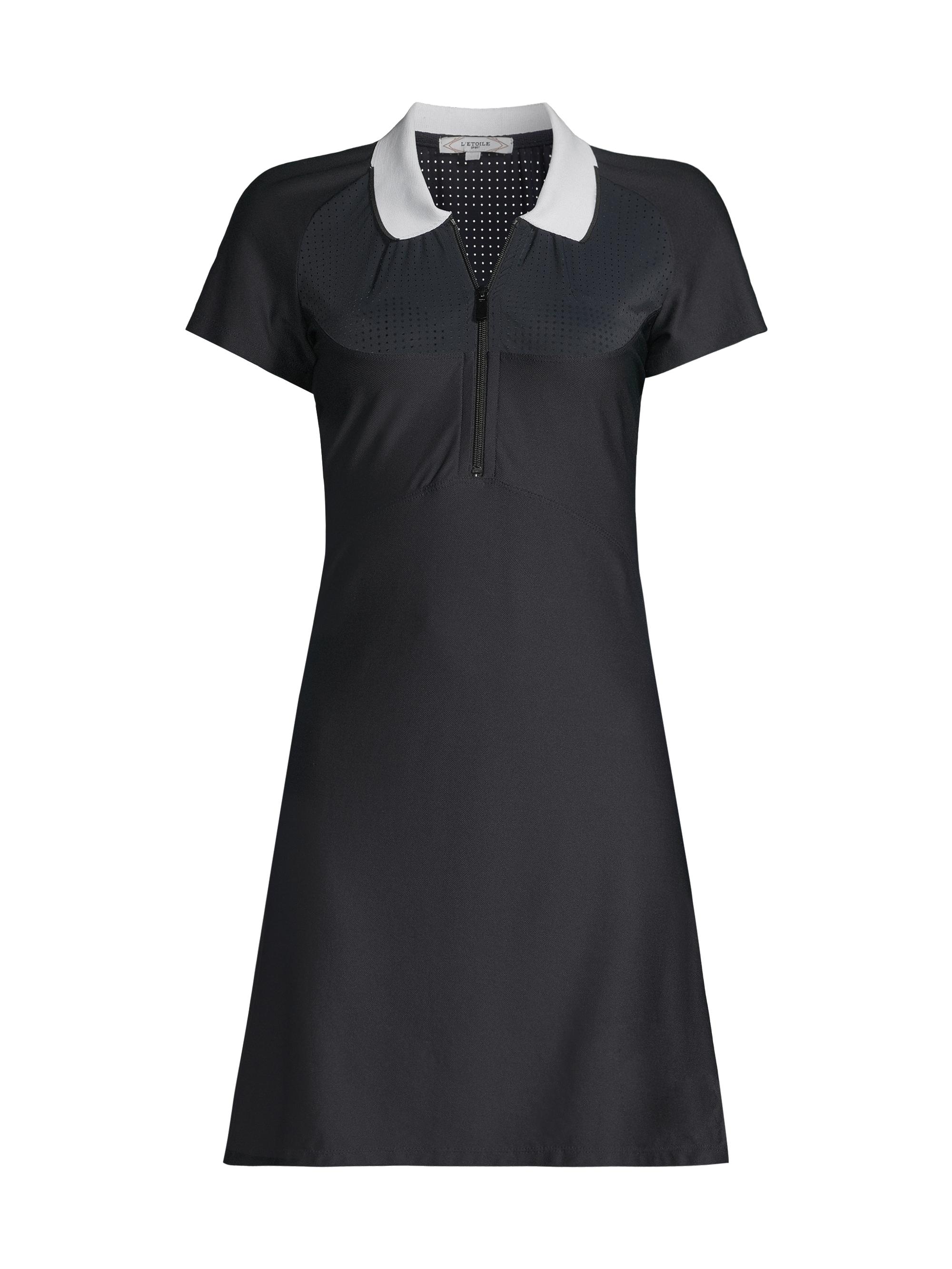 L'Etoile Sport Women's Mesh Zip Performance Minidress - Navy