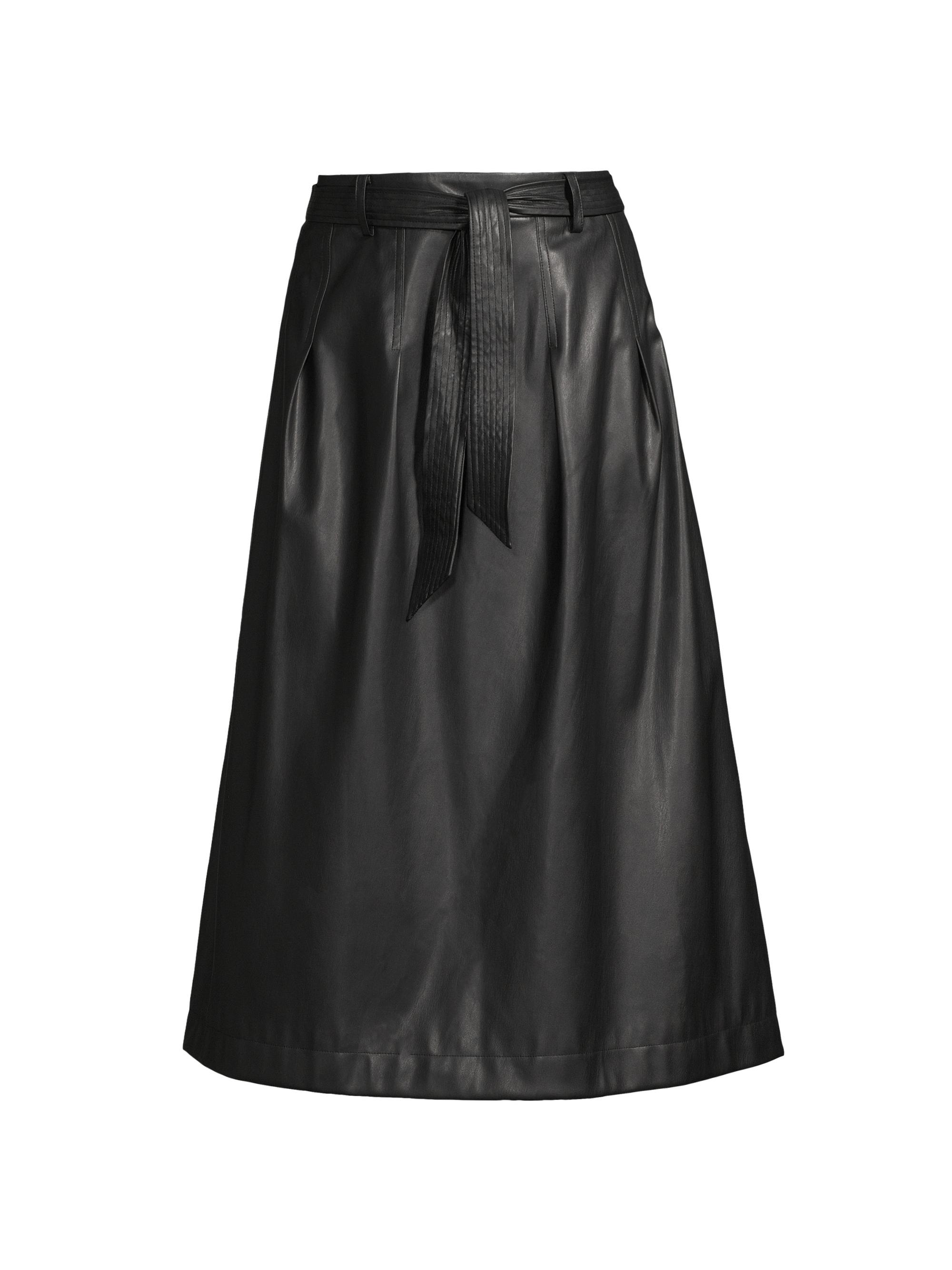 Donna Karan New York Women's City Mist Vegan Leather Midi-Skirt - Black