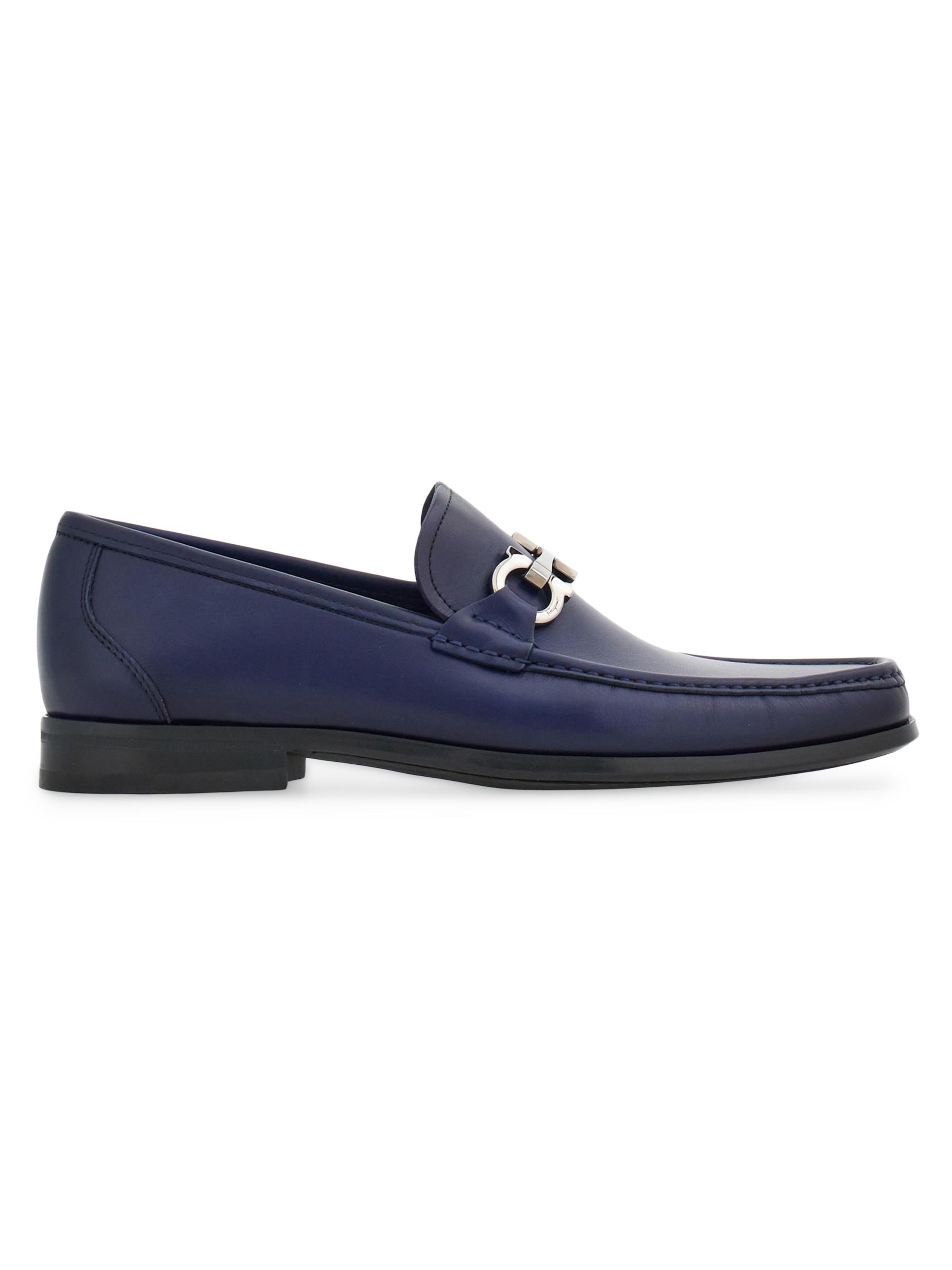 FERRAGAMO Men's Grandioso2 Leather Loafers - Midnight